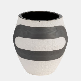 Black + White Stoneware Vase