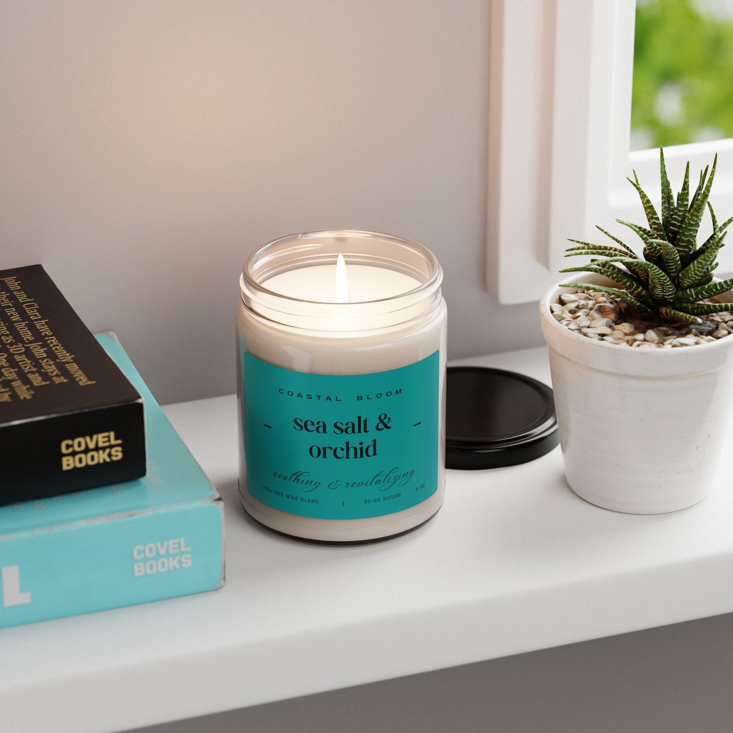Sea Salt & Orchid Candle - 9oz Scented Soy Wax for Soothing and Revitalizing