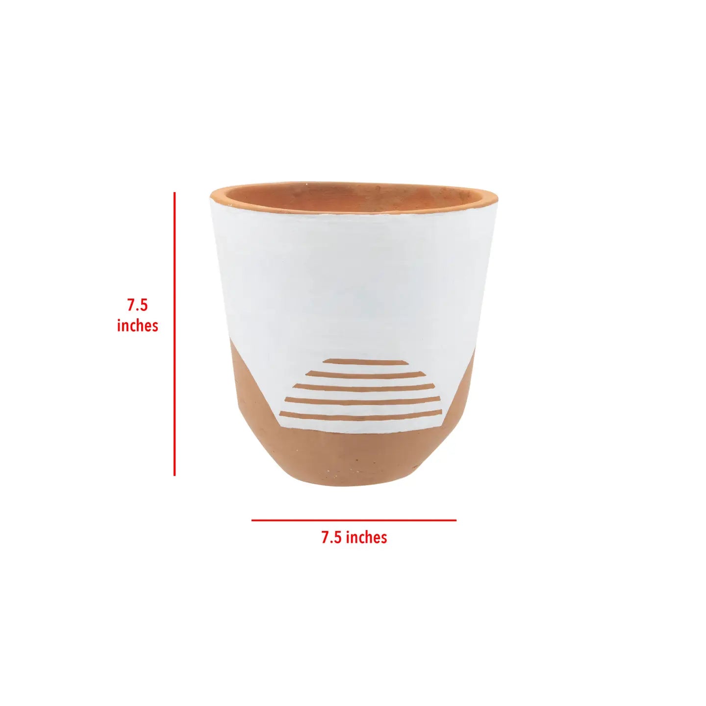 Modern White & Terracotta Planter