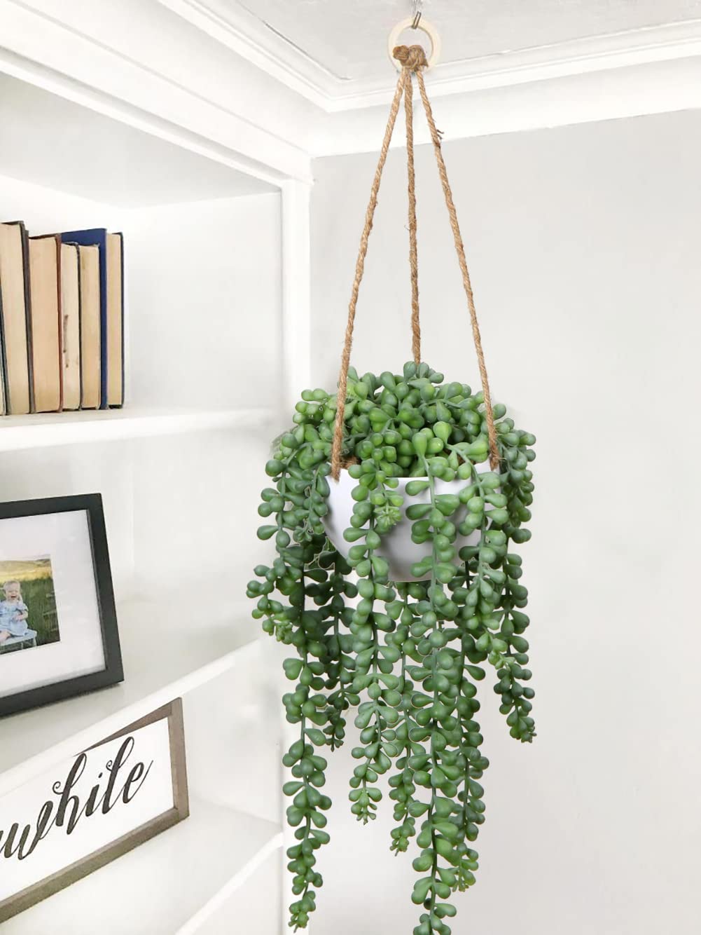 Artificial String of Pearls Hanging Plant