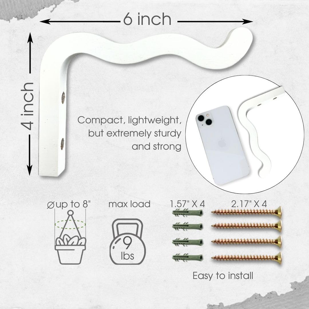Wavy Wooden Wall Hook 2PCS