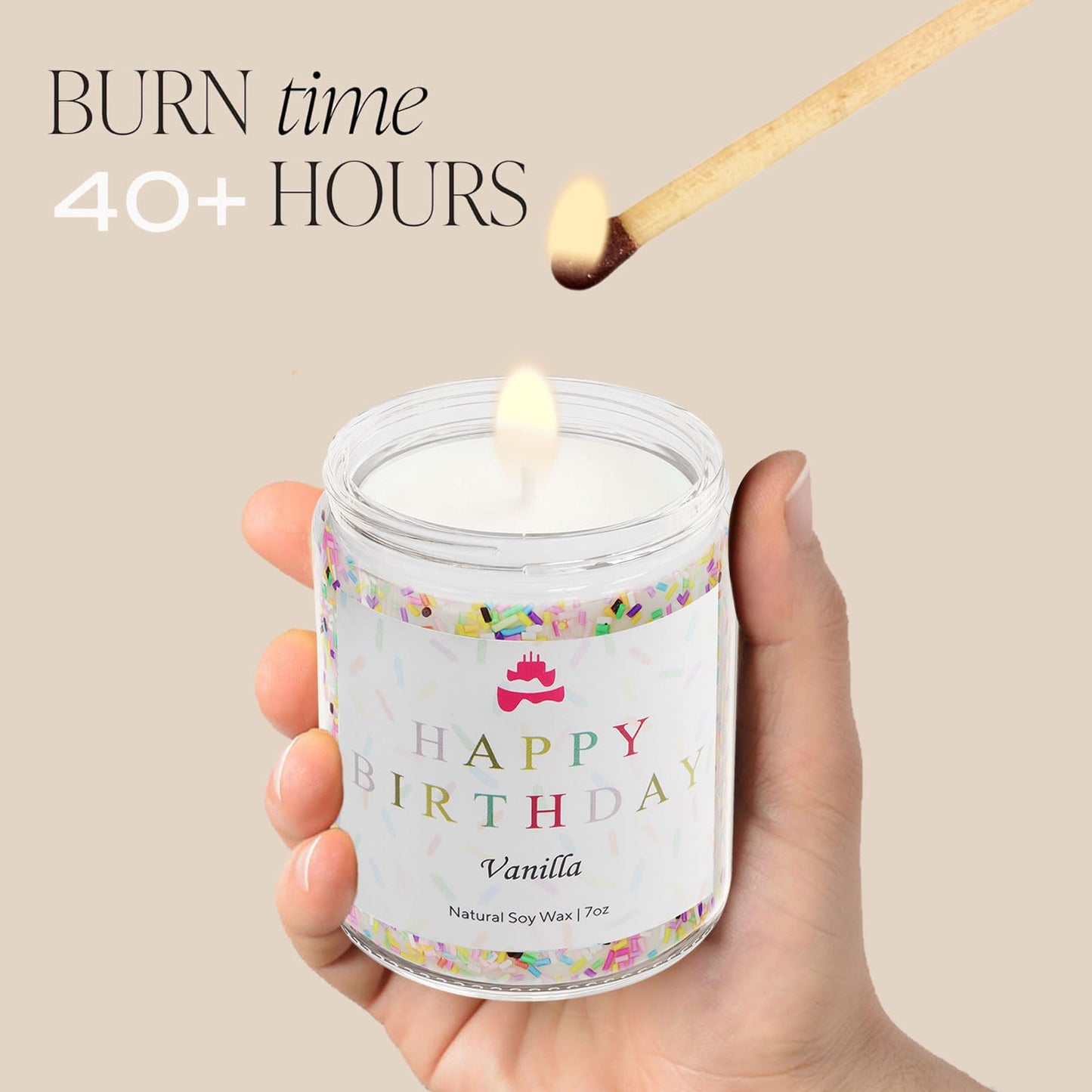 Happy Birthday Candle | Natural Soy Wax Vanilla Scented Candles