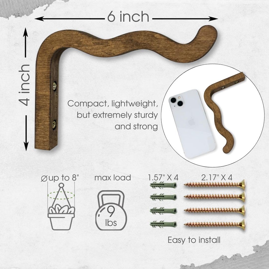 Wavy Wooden Wall Hook 2PCS