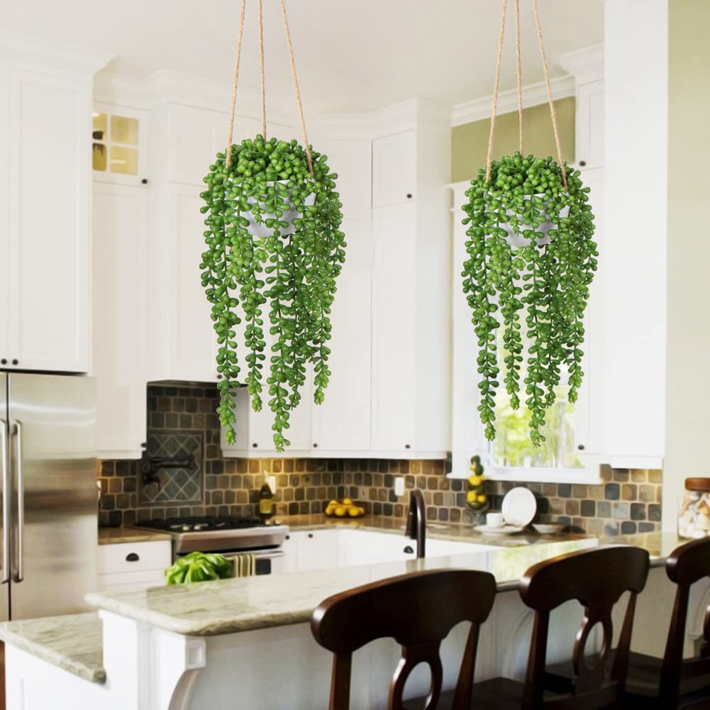 Artificial String of Pearls Hanging Plant