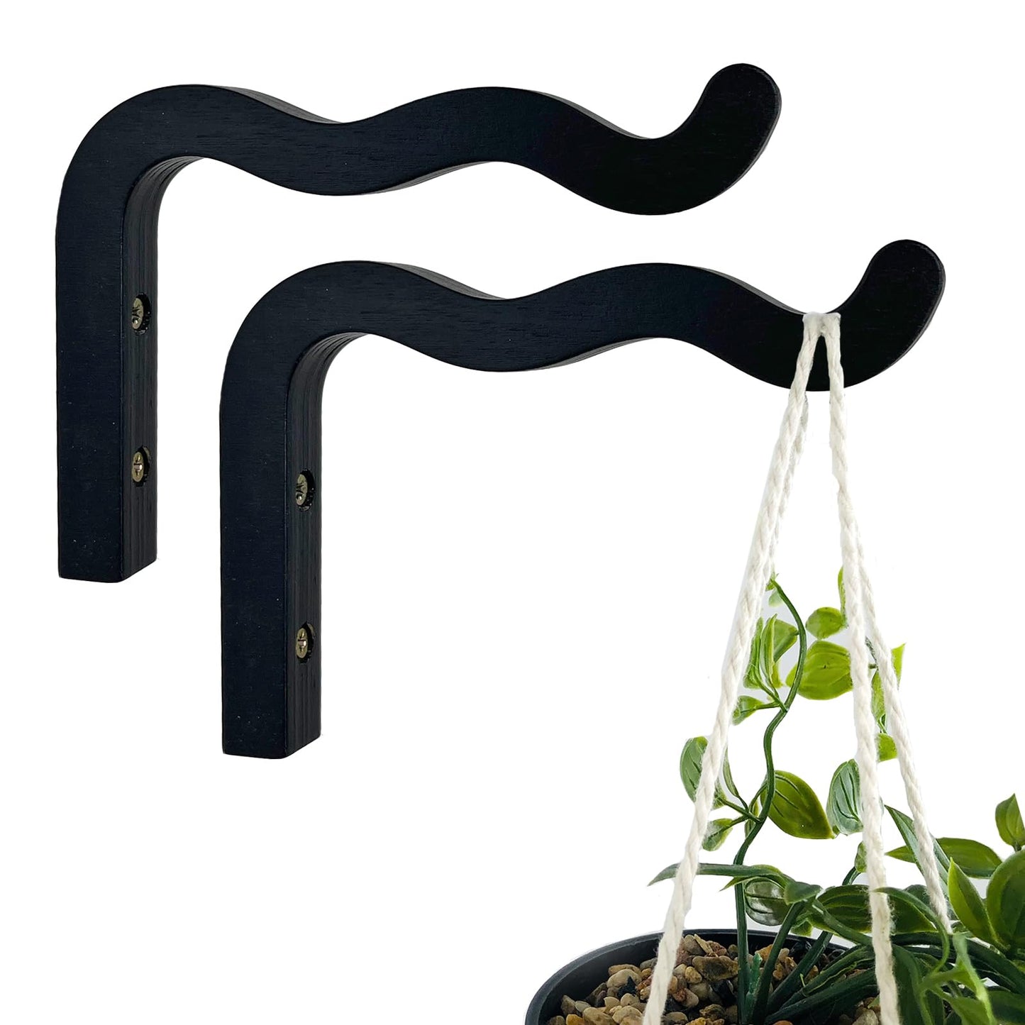 Wavy Wooden Wall Hook 2PCS