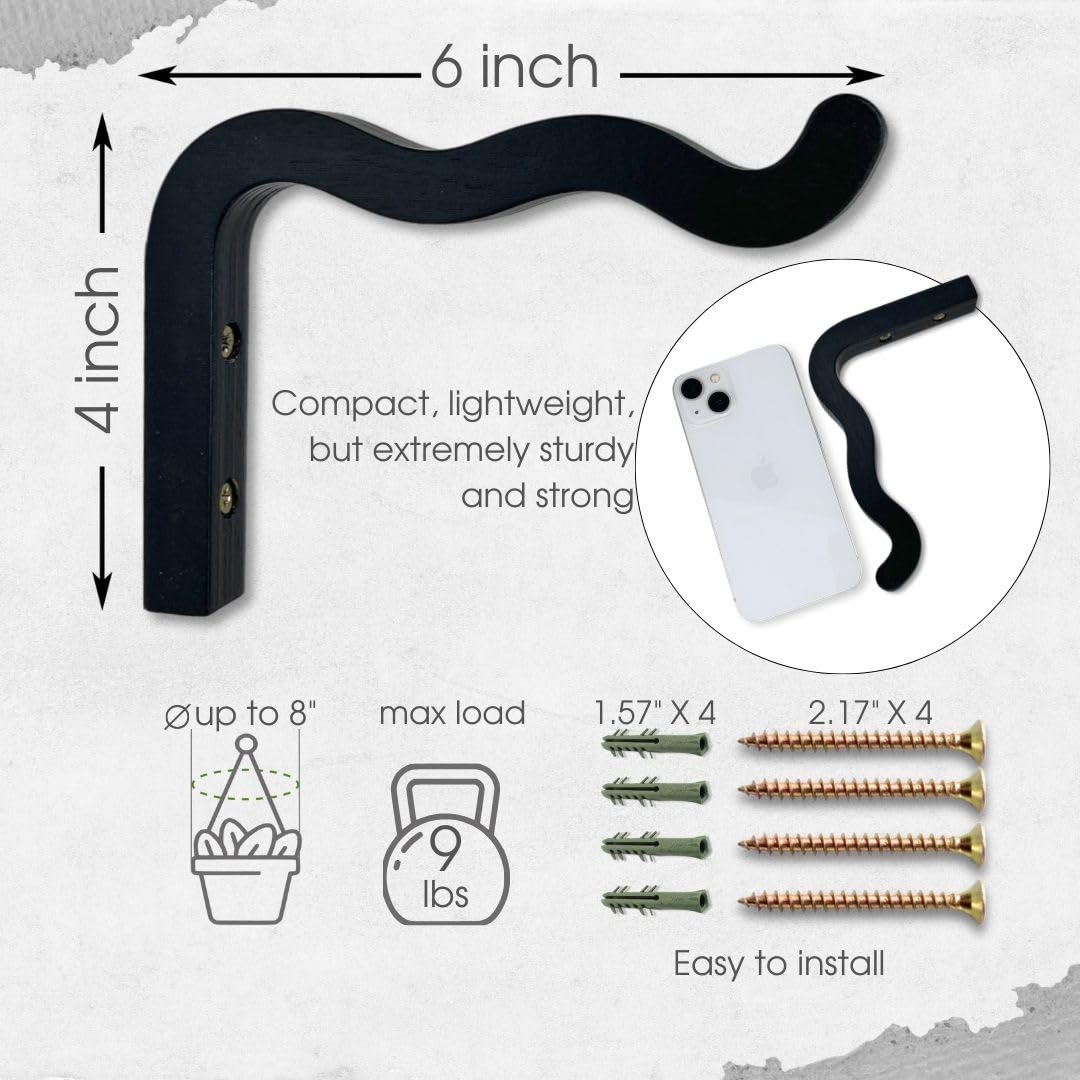 Wavy Wooden Wall Hook 2PCS
