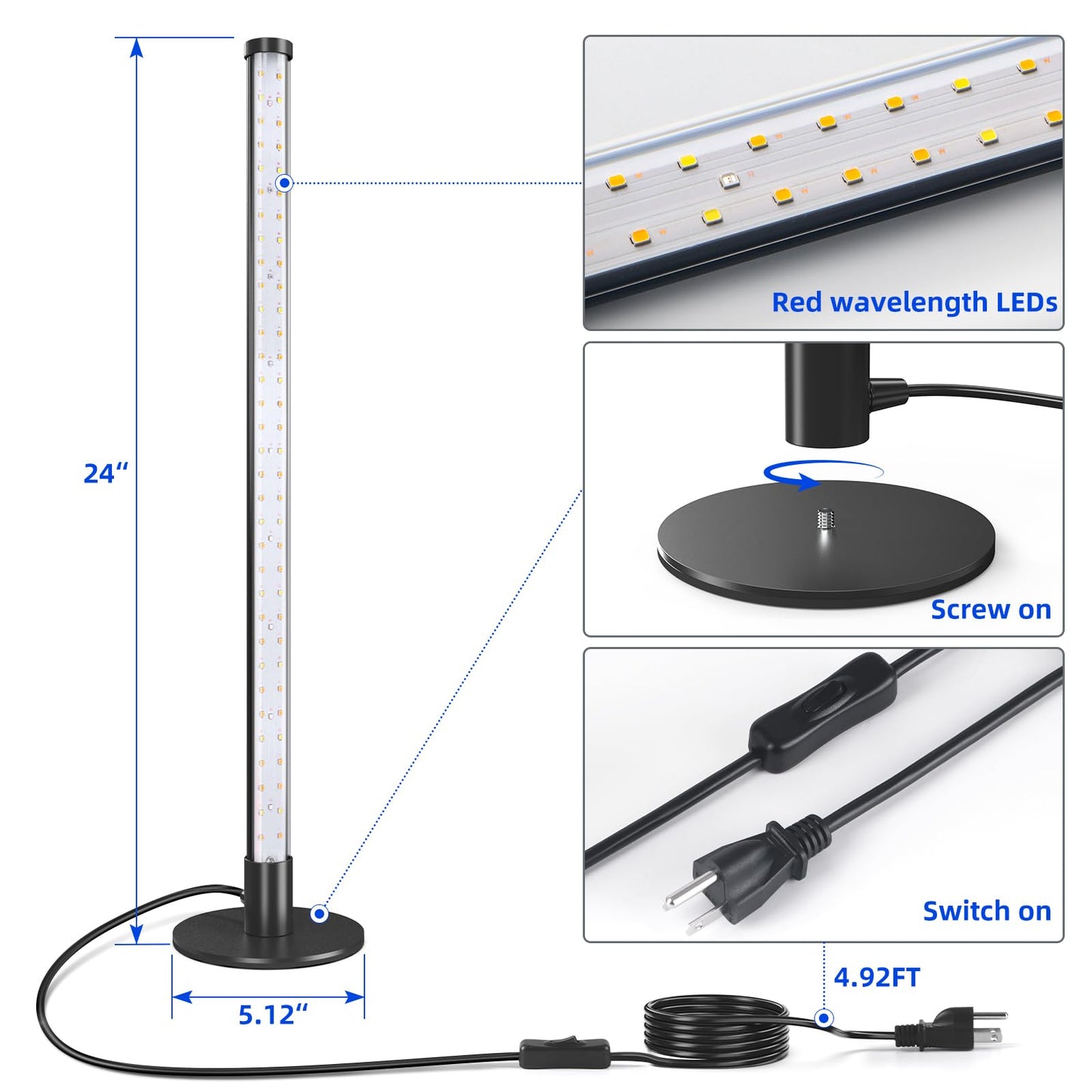 Full Spectrum Barrina Standing Grow Light