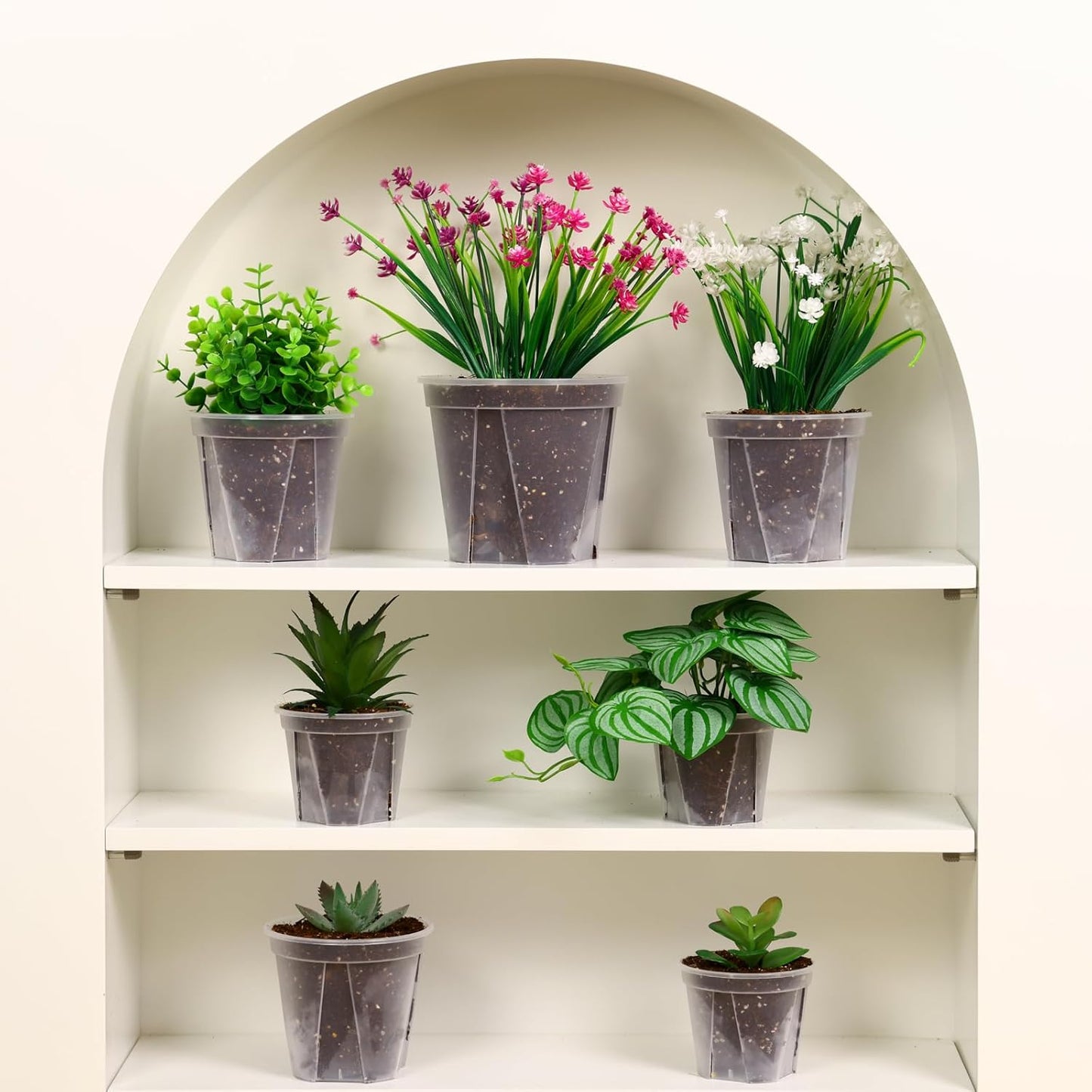 Clear Nursery Pots 12 Pack 4/5/6 Inch w/Tray