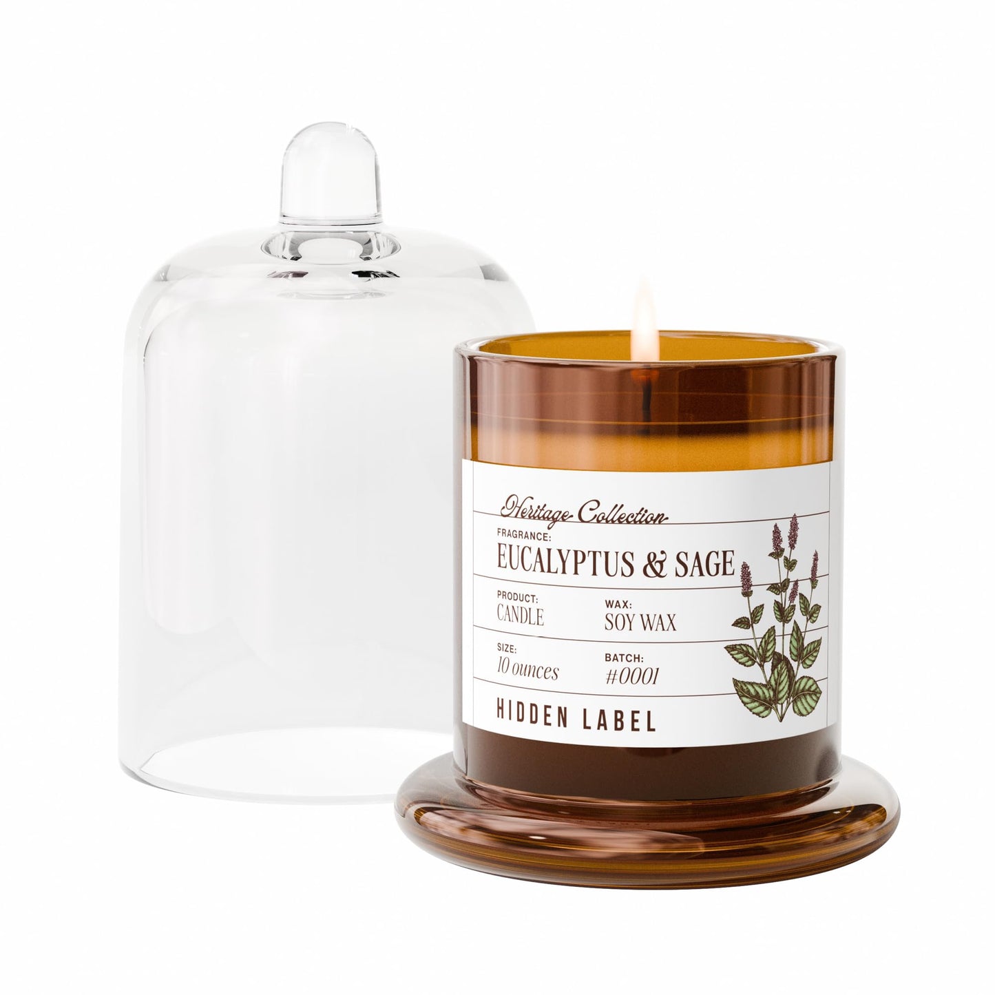 Glass Cloche Natural Soy Aromatherapy Candle