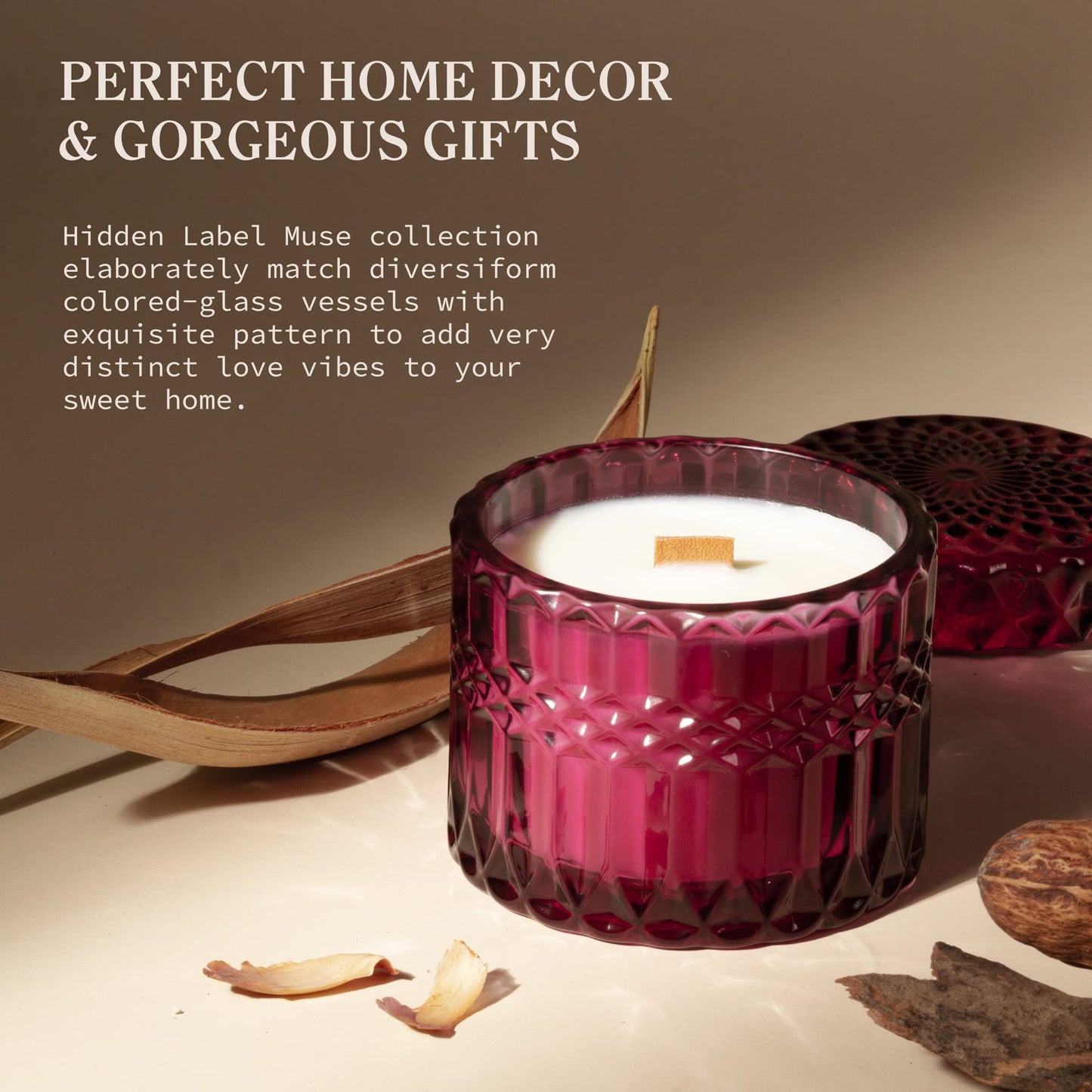 Hidden Label Wood Wick Decorative Candles