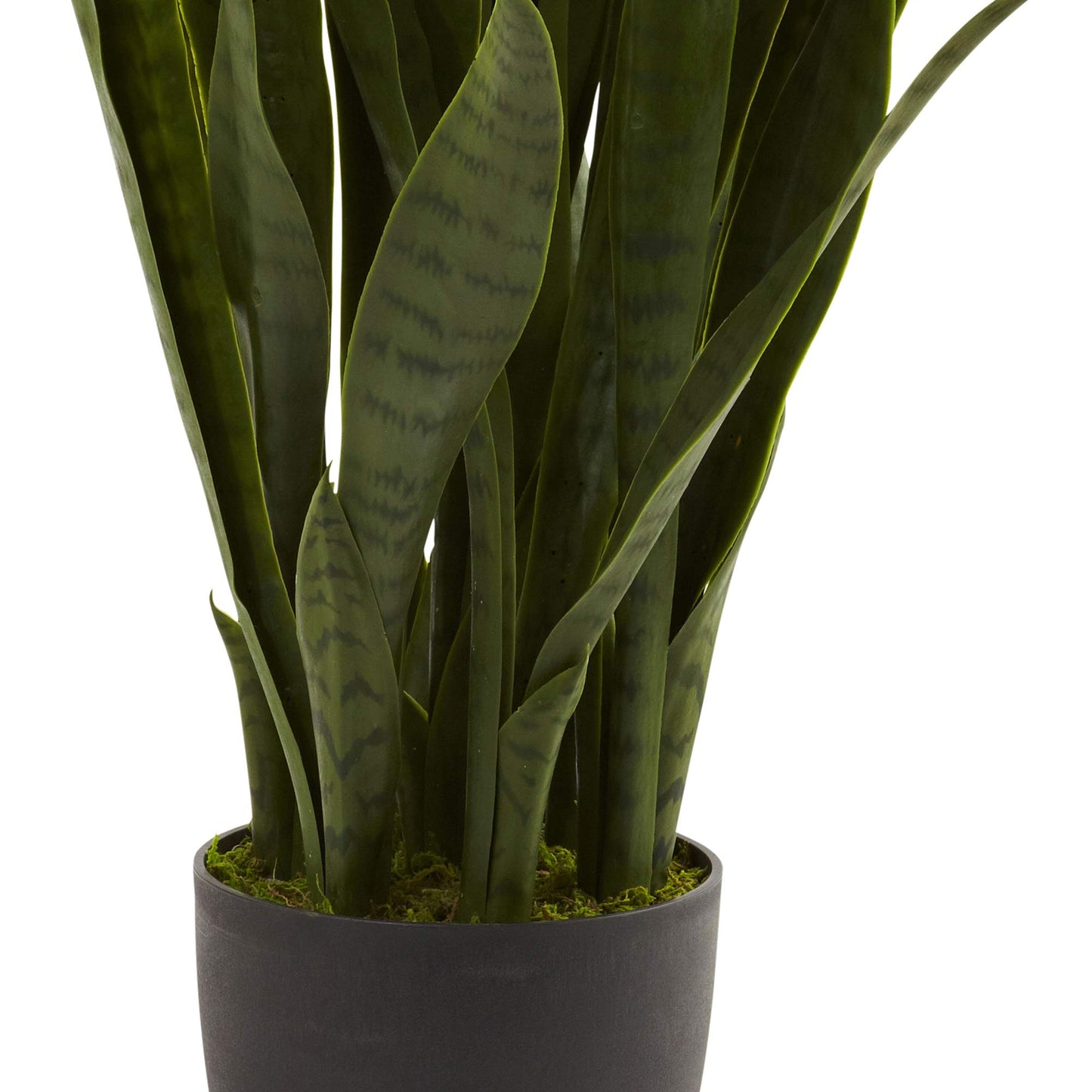 Nearly Natural Sansevieria & Black Planter