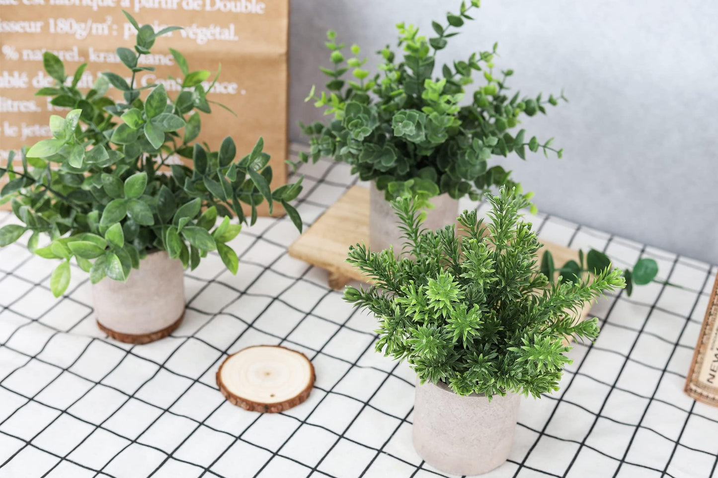 Mini Potted Artificial Plants - 3 pack
