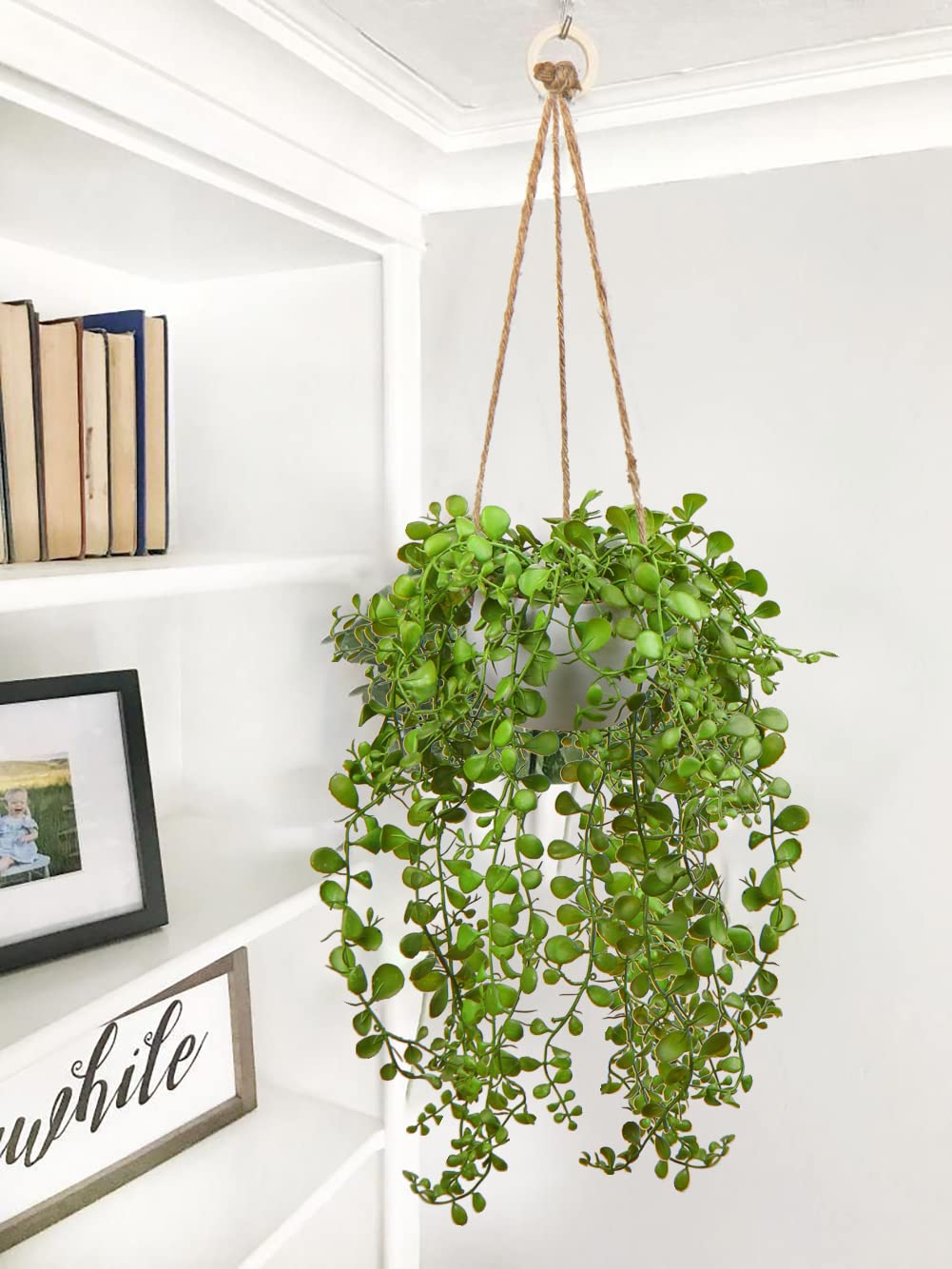 Artificial String of Pearls Hanging Plant