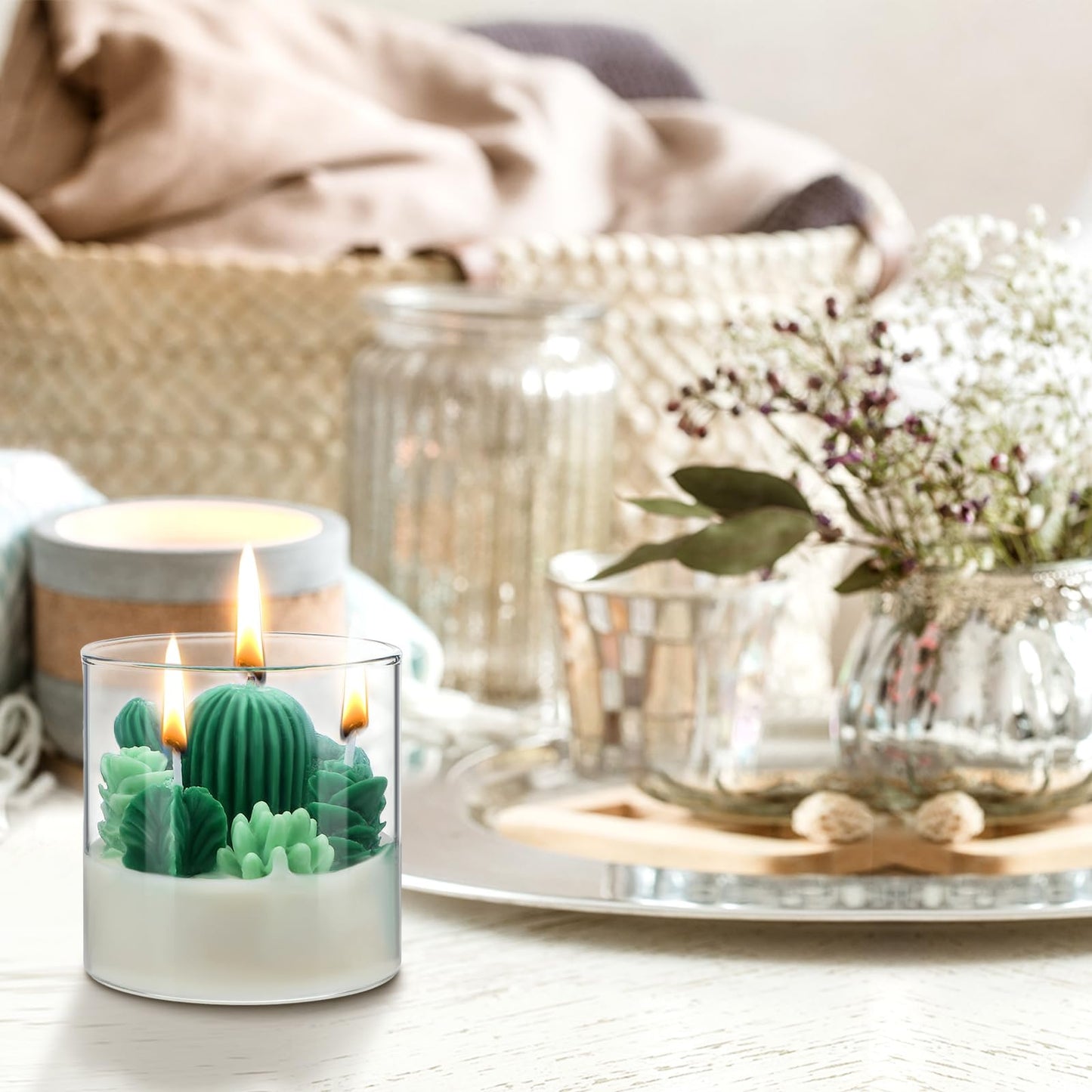Cactus Terrarium Plant Candle