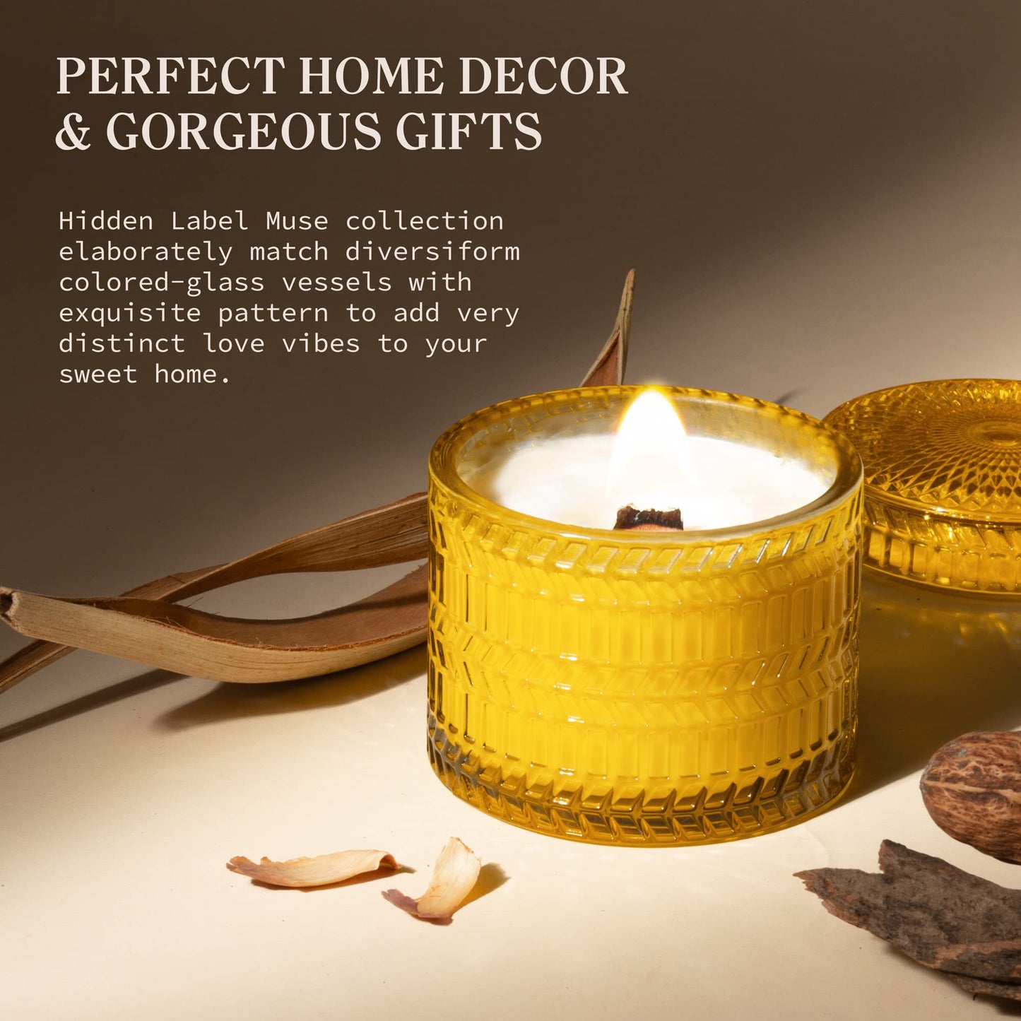 Hidden Label Wood Wick Decorative Candles