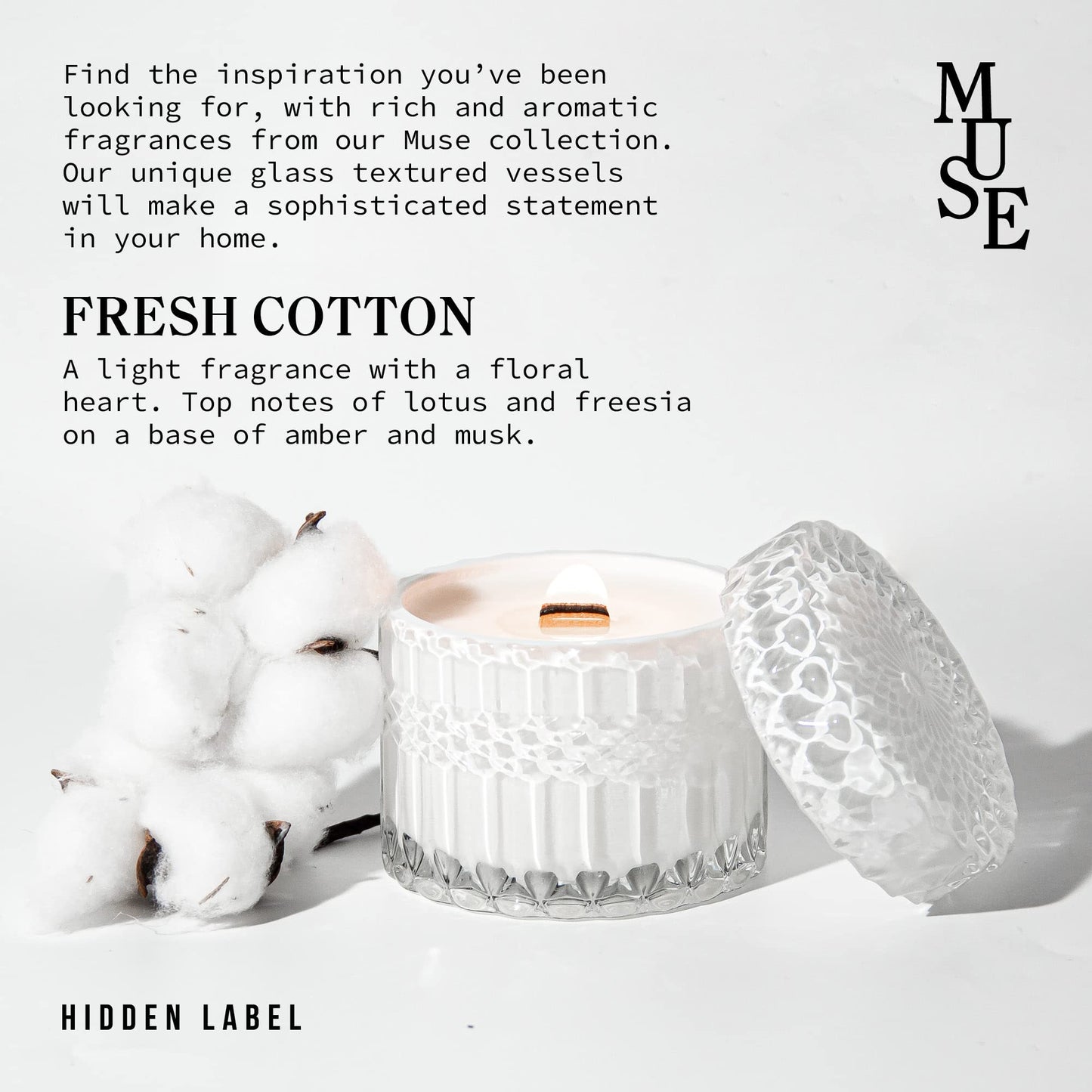 Hidden Label Wood Wick Decorative Candles
