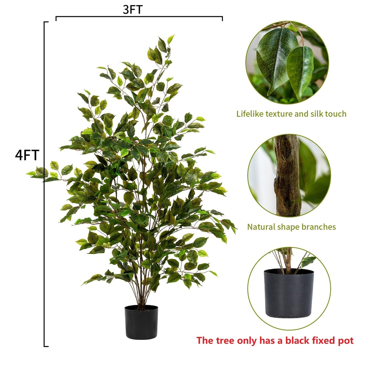 Artificial Ficus Tree & Planter