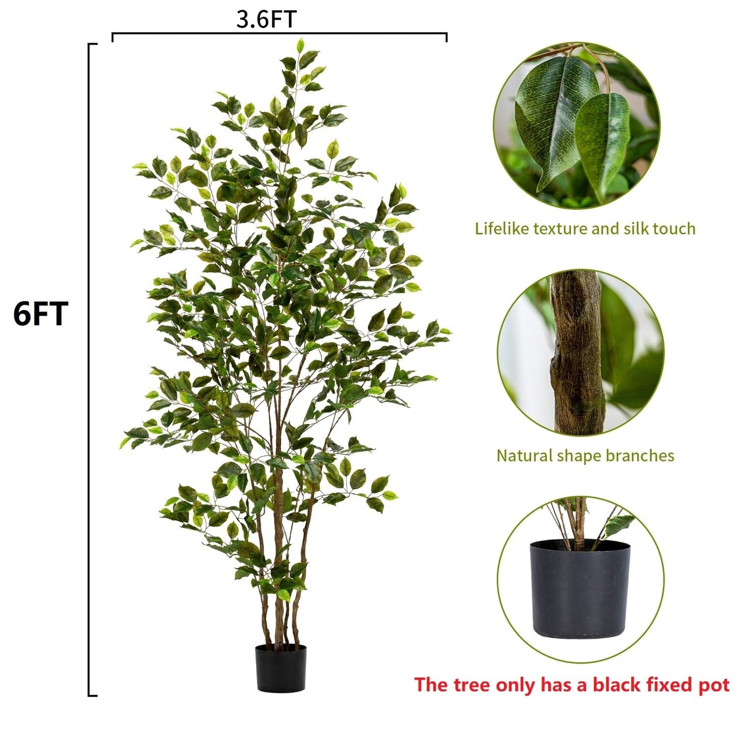 Artificial Ficus Tree & Planter