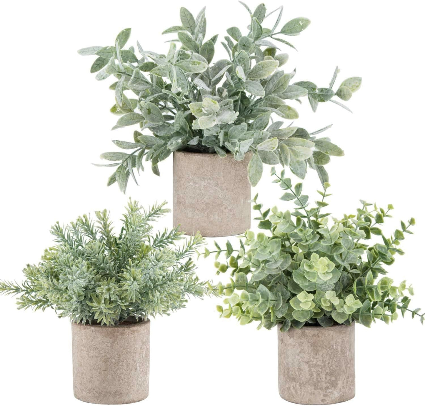 Mini Potted Artificial Plants - 3 pack