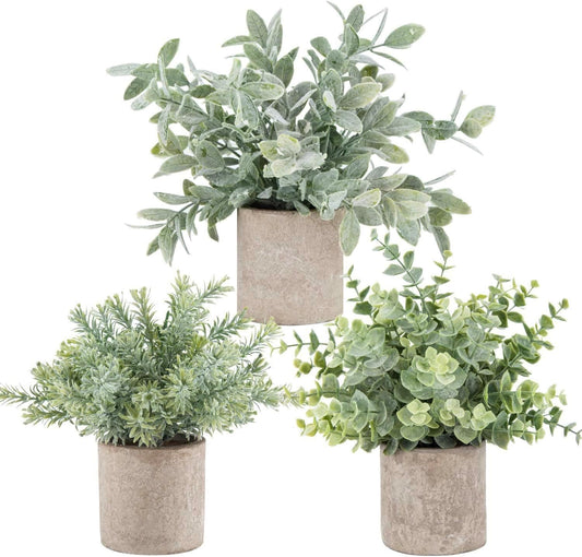 Mini Potted Artificial Plants - 3 pack