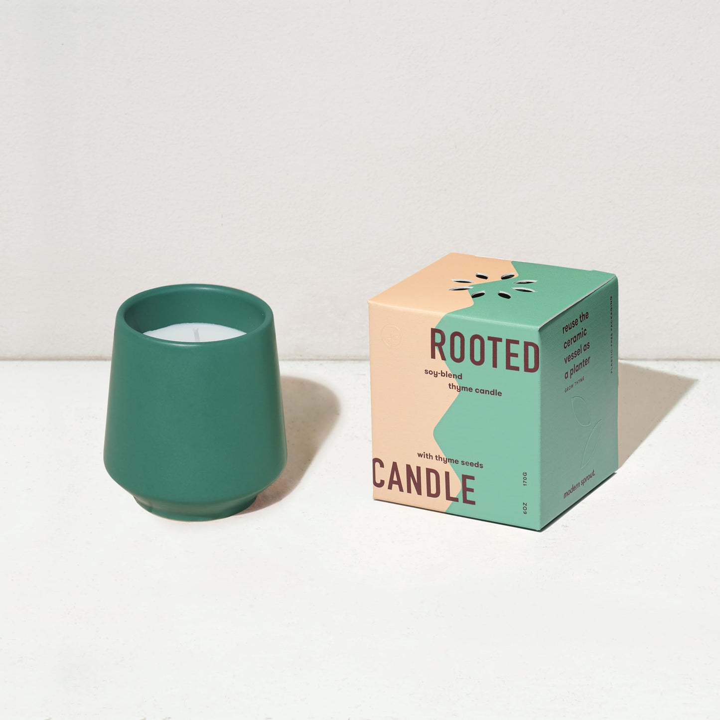 Modern Sprout Rooted Candle - 2 in 1 Scented Soy Candle with Seeds