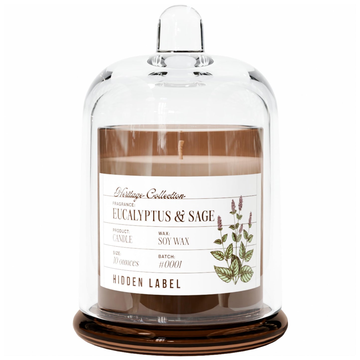 Glass Cloche Natural Soy Aromatherapy Candle