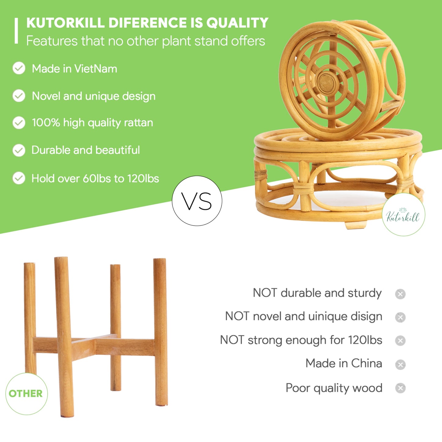 Rattan Wicker Risers S/M