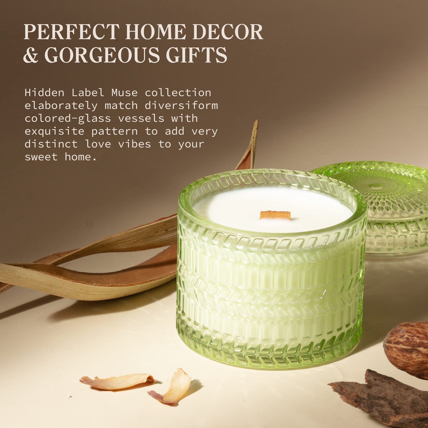 Hidden Label Wood Wick Decorative Candles