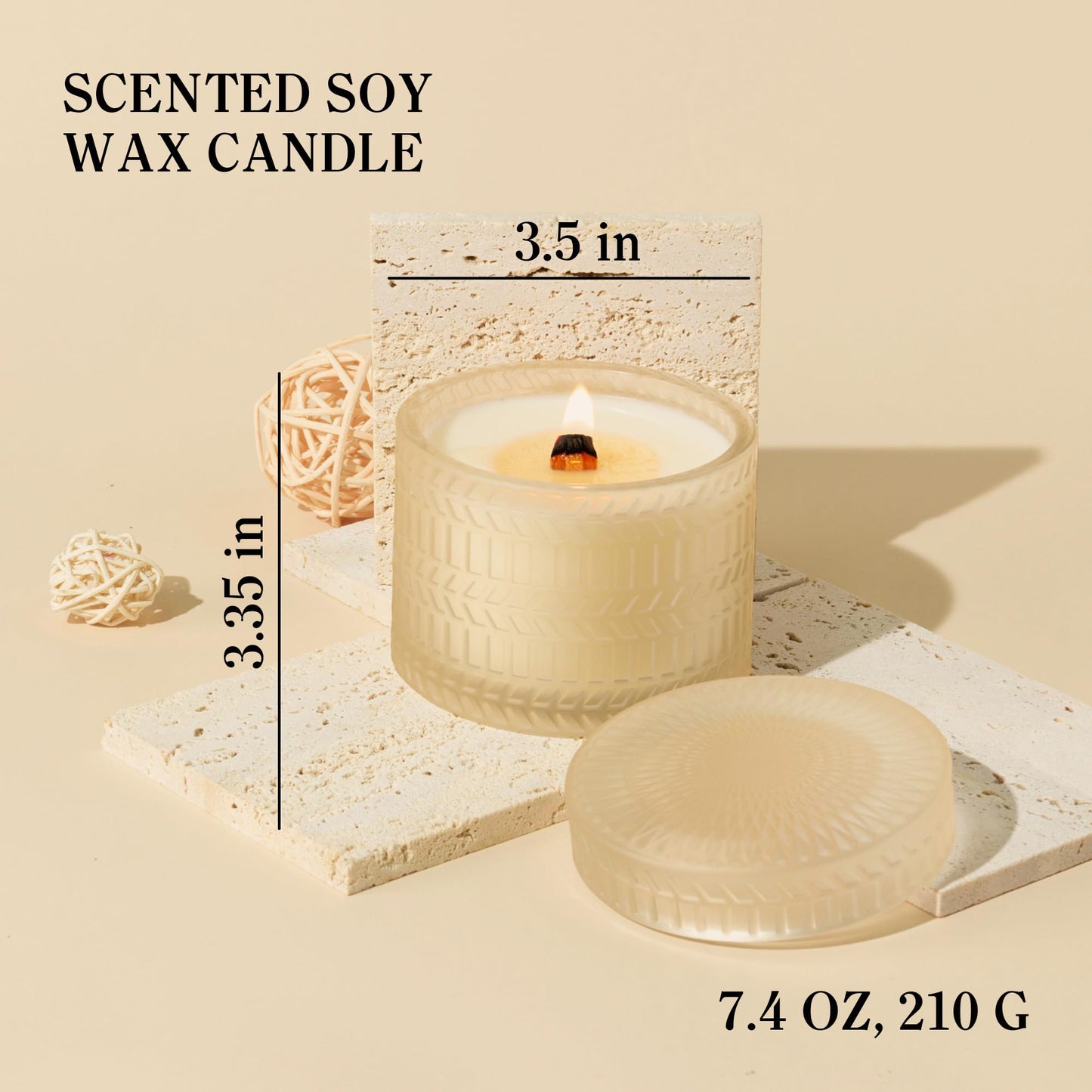 Hidden Label Wood Wick Decorative Candles