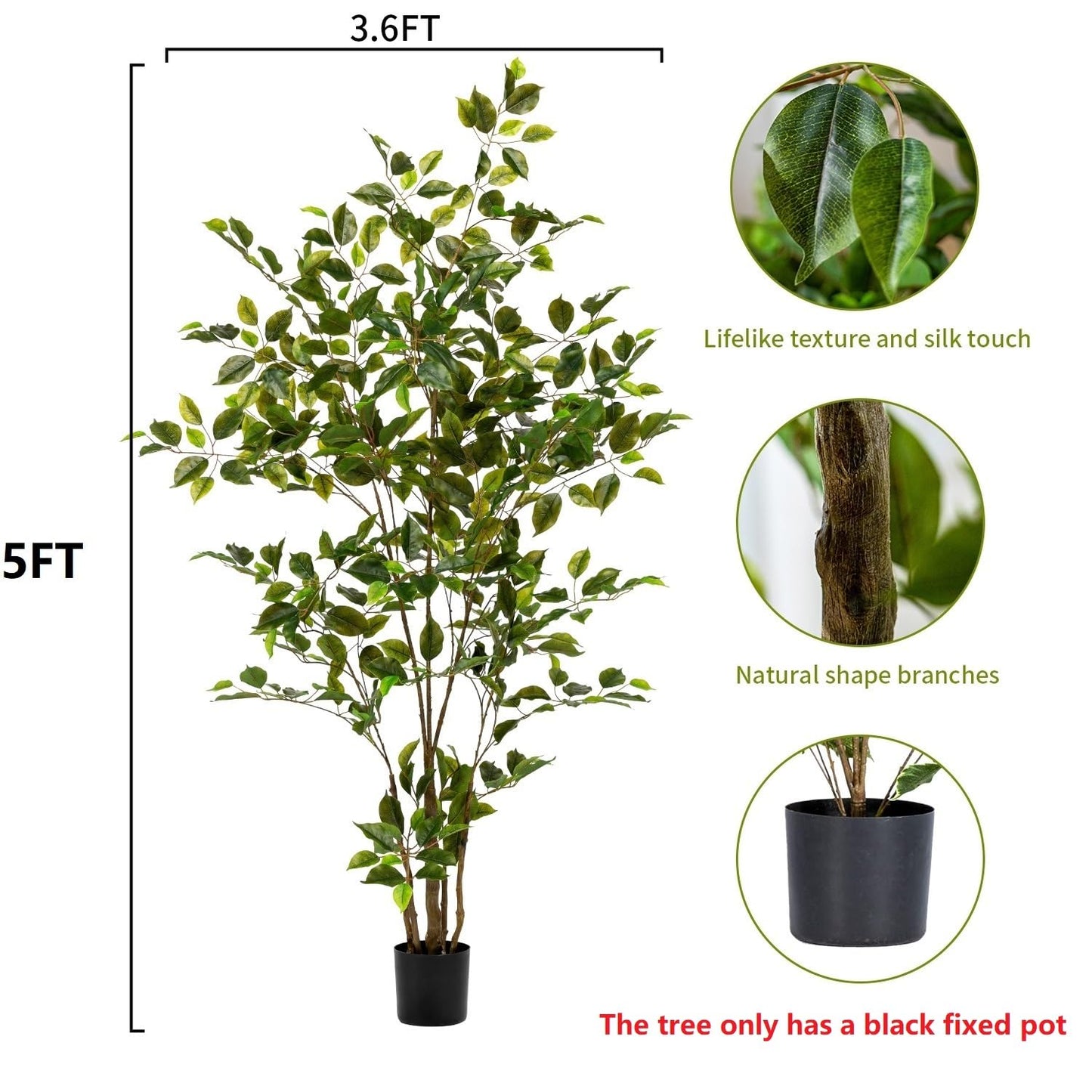 Artificial Ficus Tree & Planter