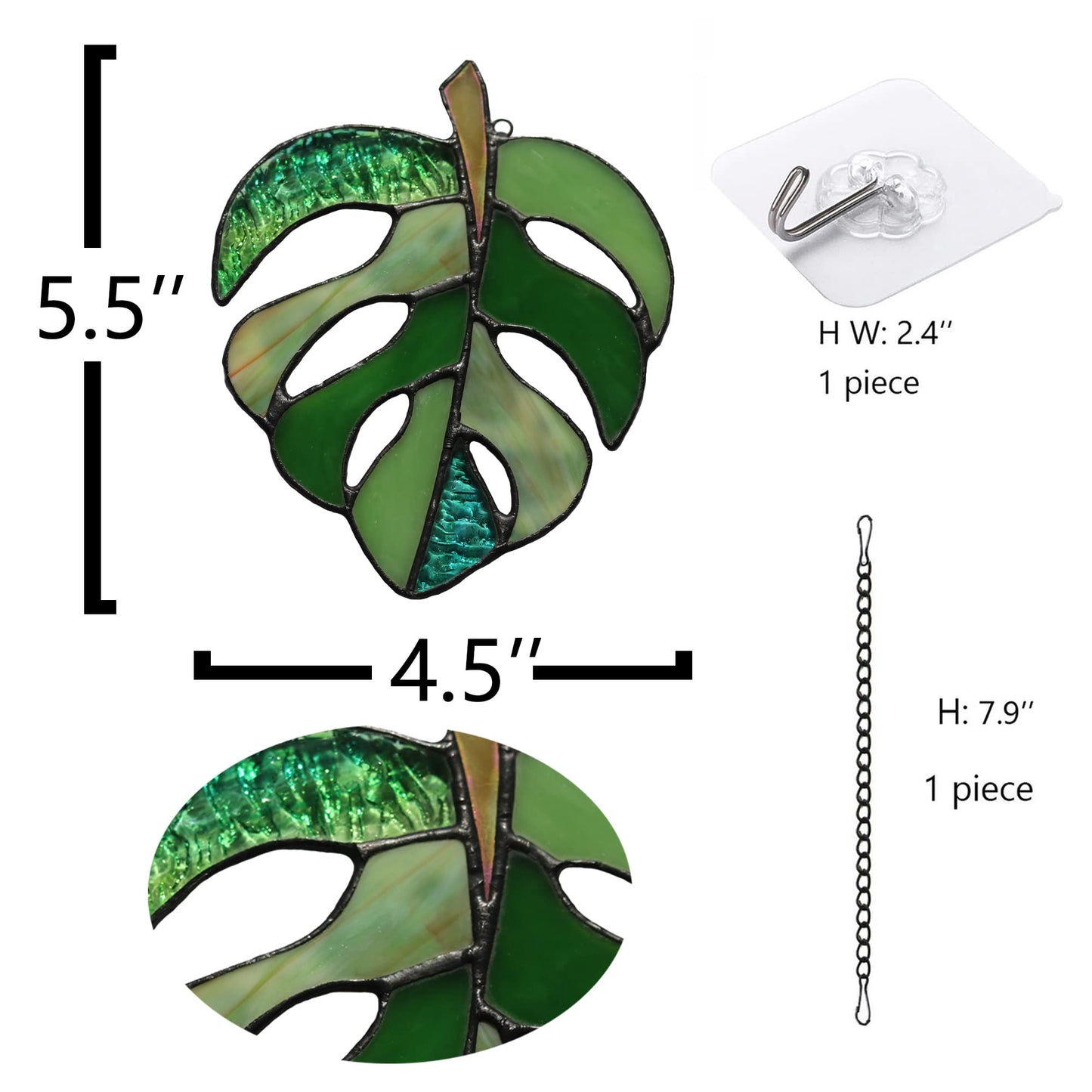 Stained Glass Window Hanging for Plant Lovers, Great Mothers Day Gift Handmade Green Plants Artificial,Suncatcher Plant Gifts for Women,Grandma,Mother's Day,Christmas
