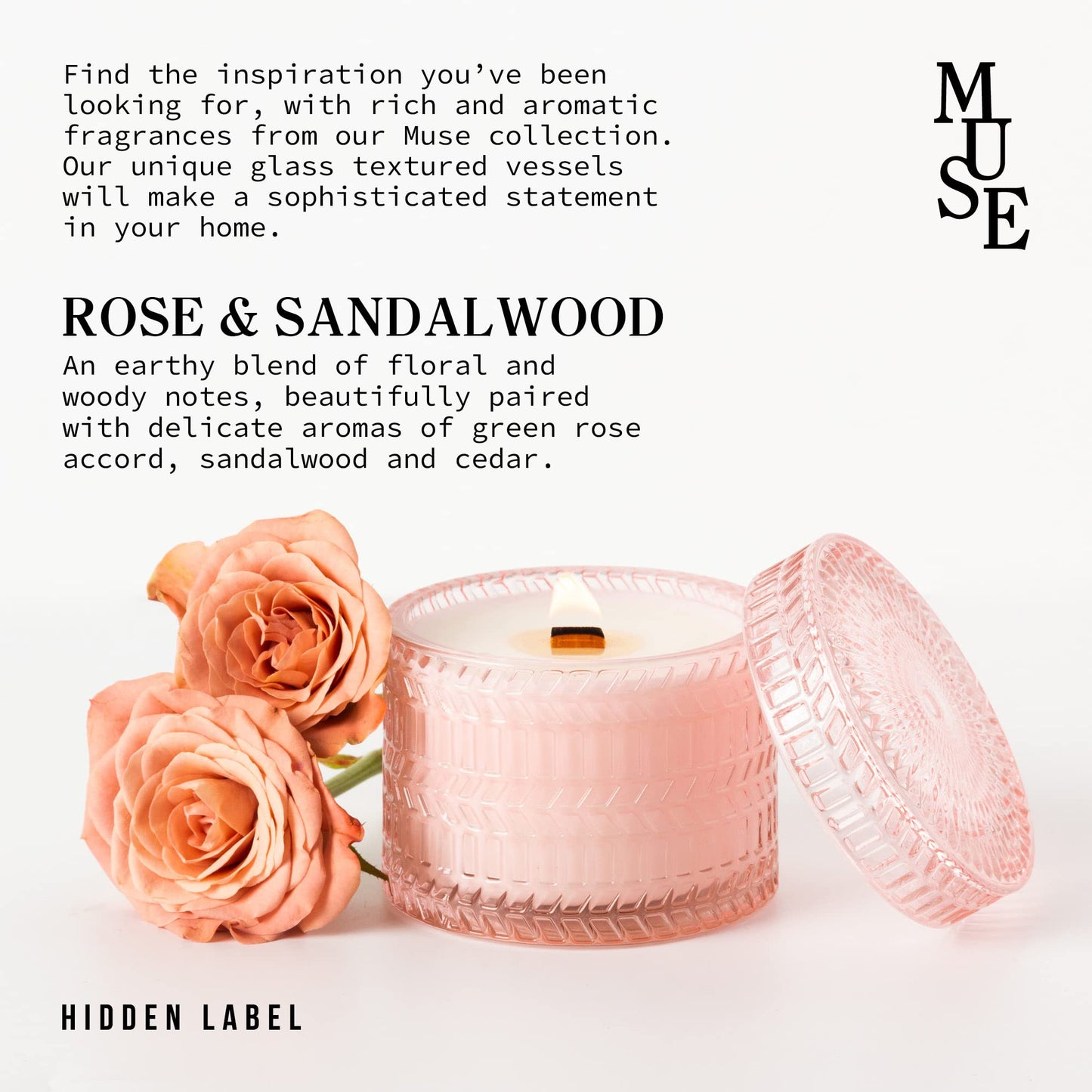 Hidden Label Wood Wick Decorative Candles