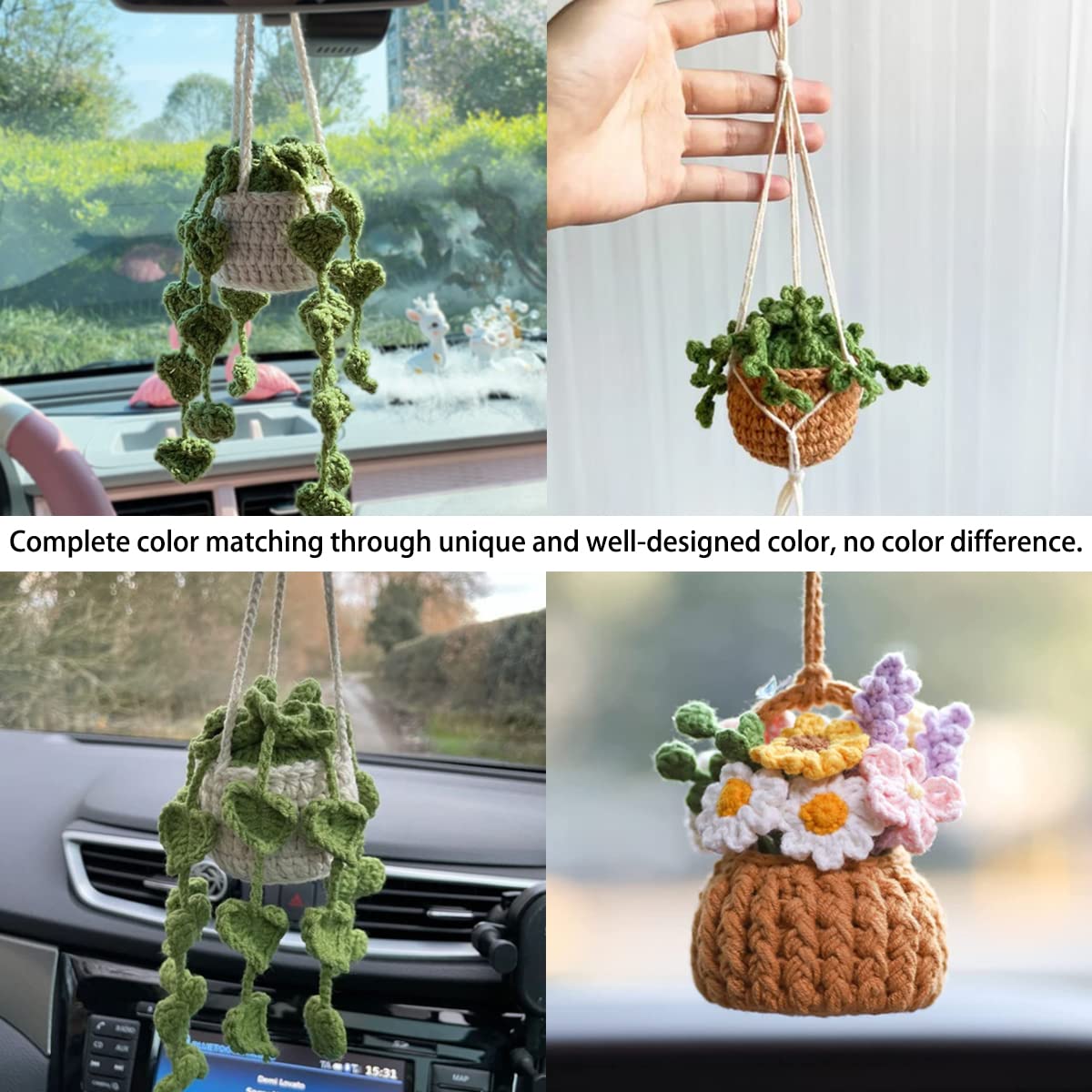 Crochet Hanging Potted Plants Decor