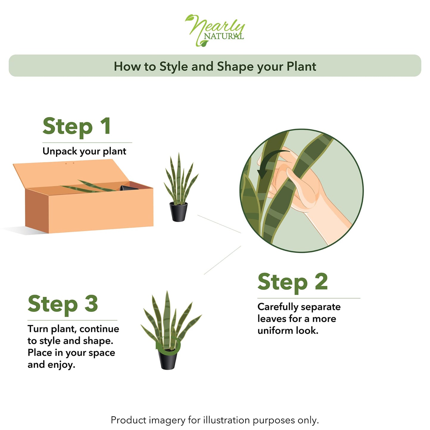 Nearly Natural Sansevieria & Black Planter