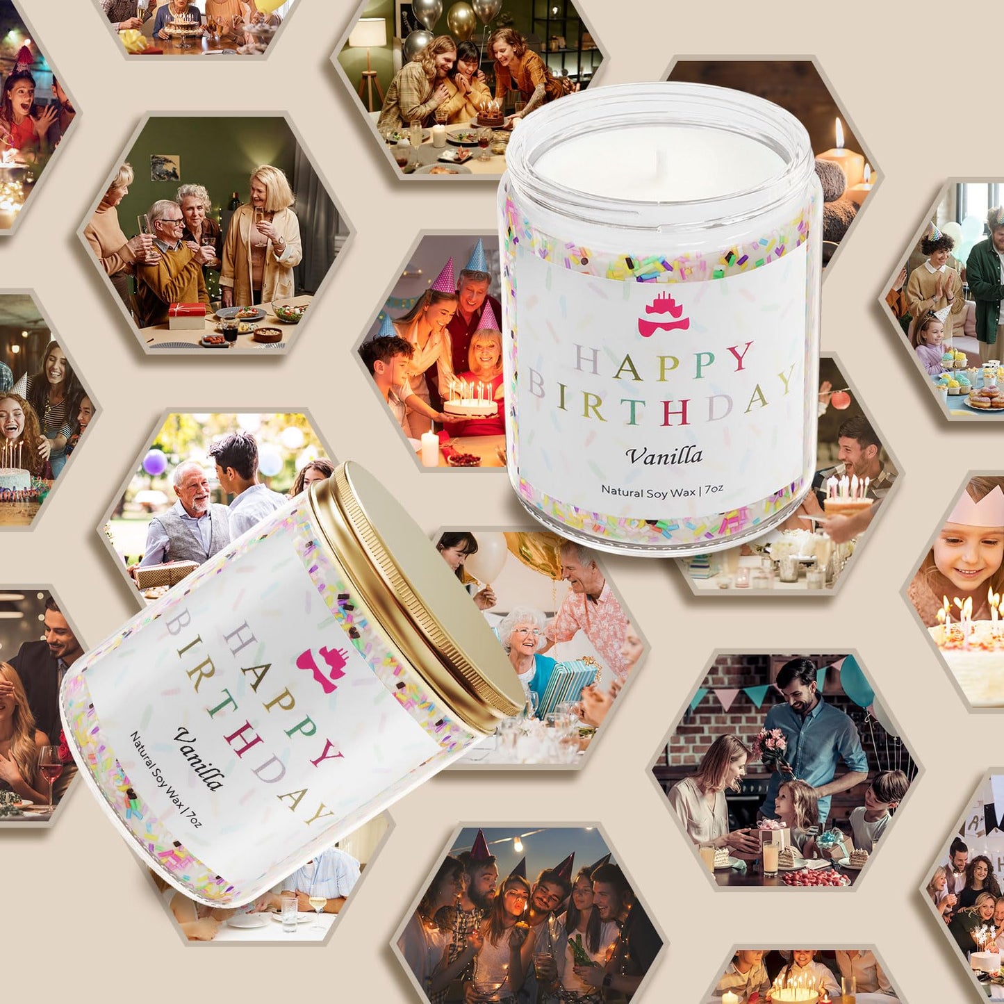 Happy Birthday Candle | Natural Soy Wax Vanilla Scented Candles