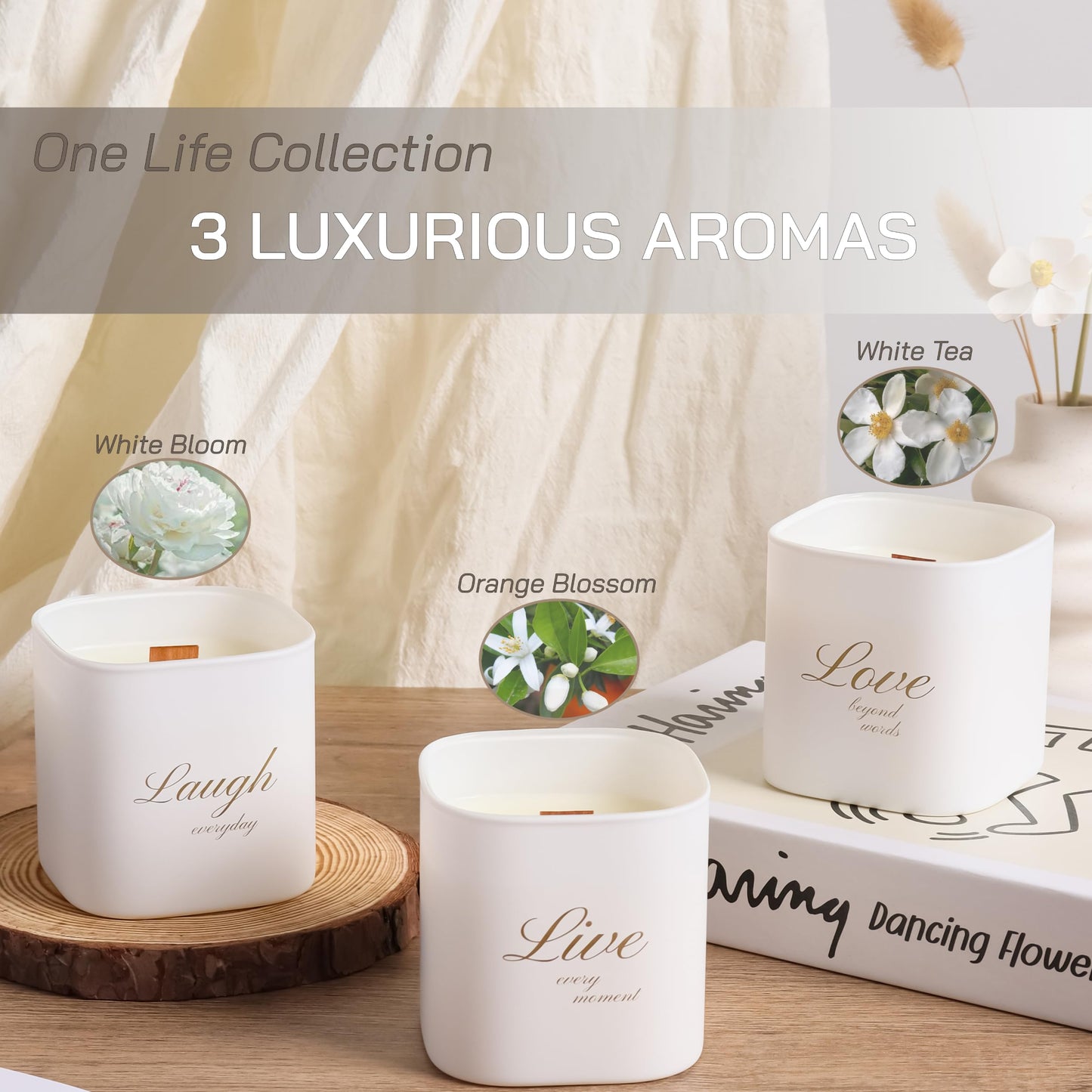 Scented Soy Candles Gift Set | Nature's Bloom Collection | 3 Scented Candles