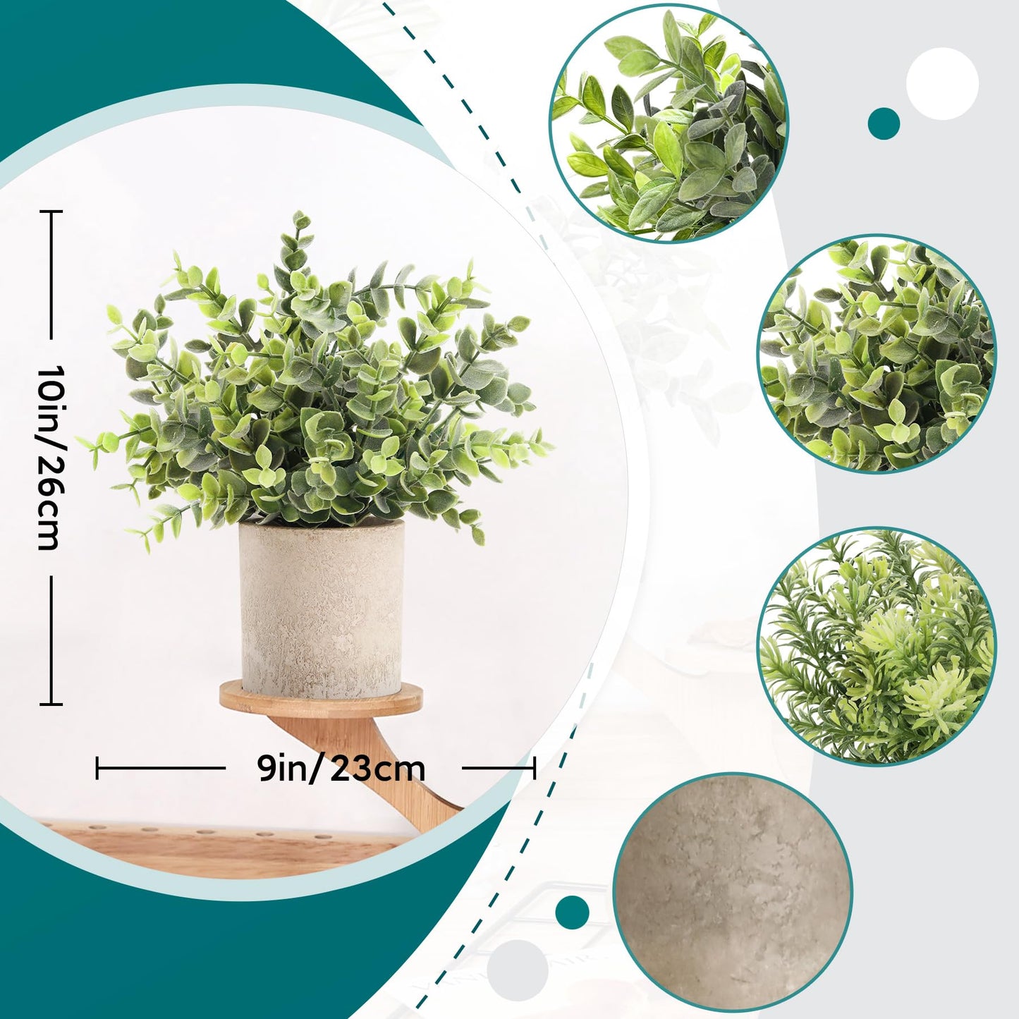 Mini Potted Artificial Plants - 3 pack