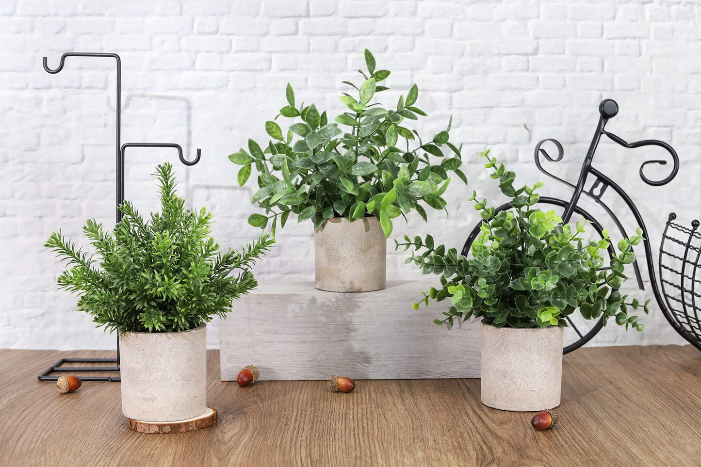 Mini Potted Artificial Plants - 3 pack