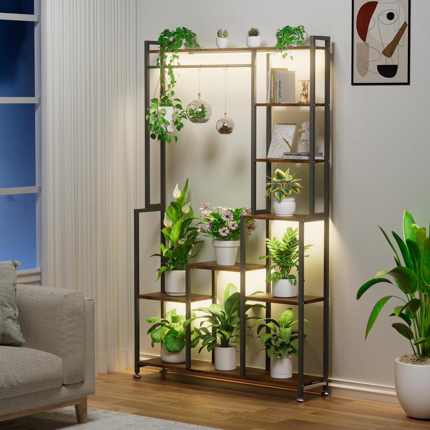 8-Tier Plant Stand with Grow Lights