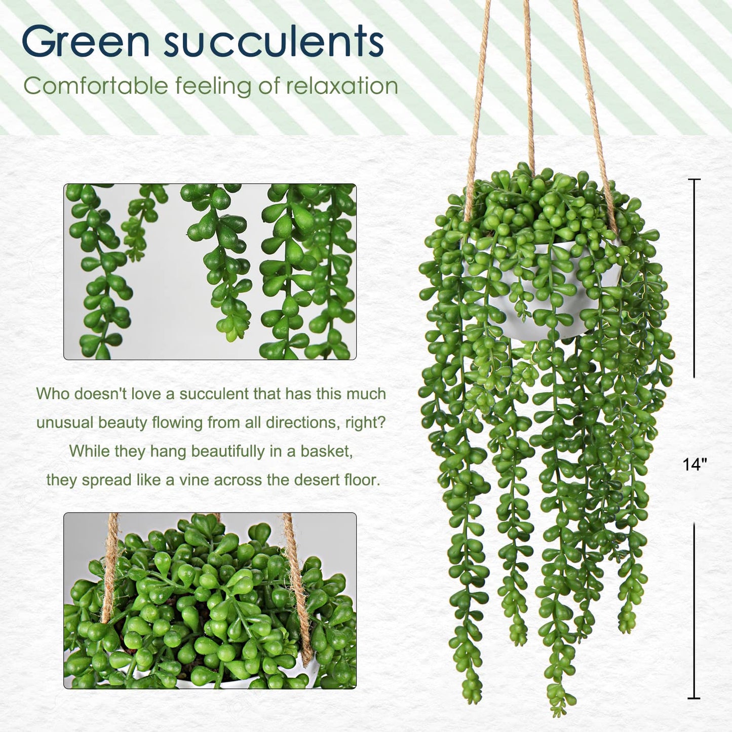 Artificial String of Pearls Hanging Plant