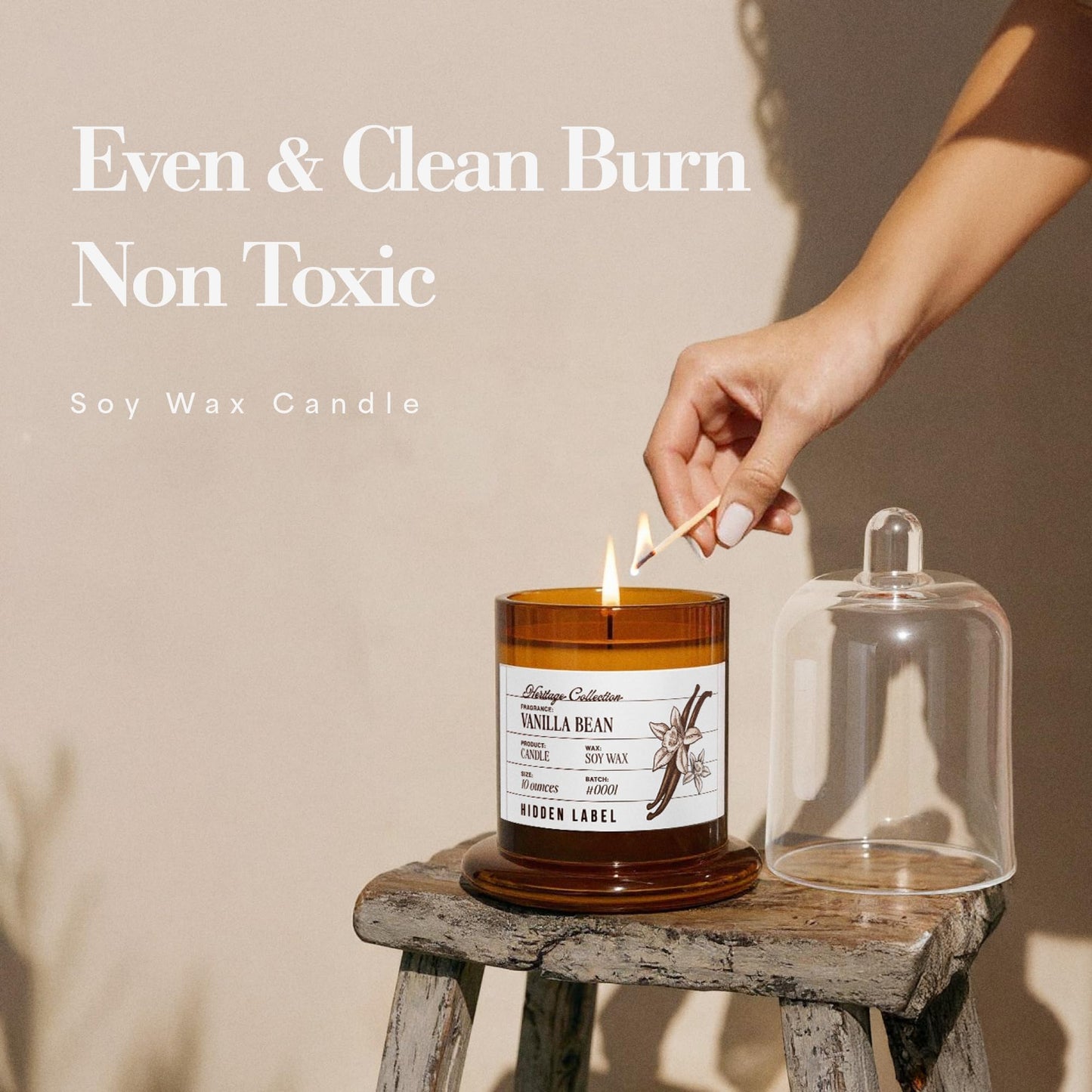 Glass Cloche Natural Soy Aromatherapy Candle