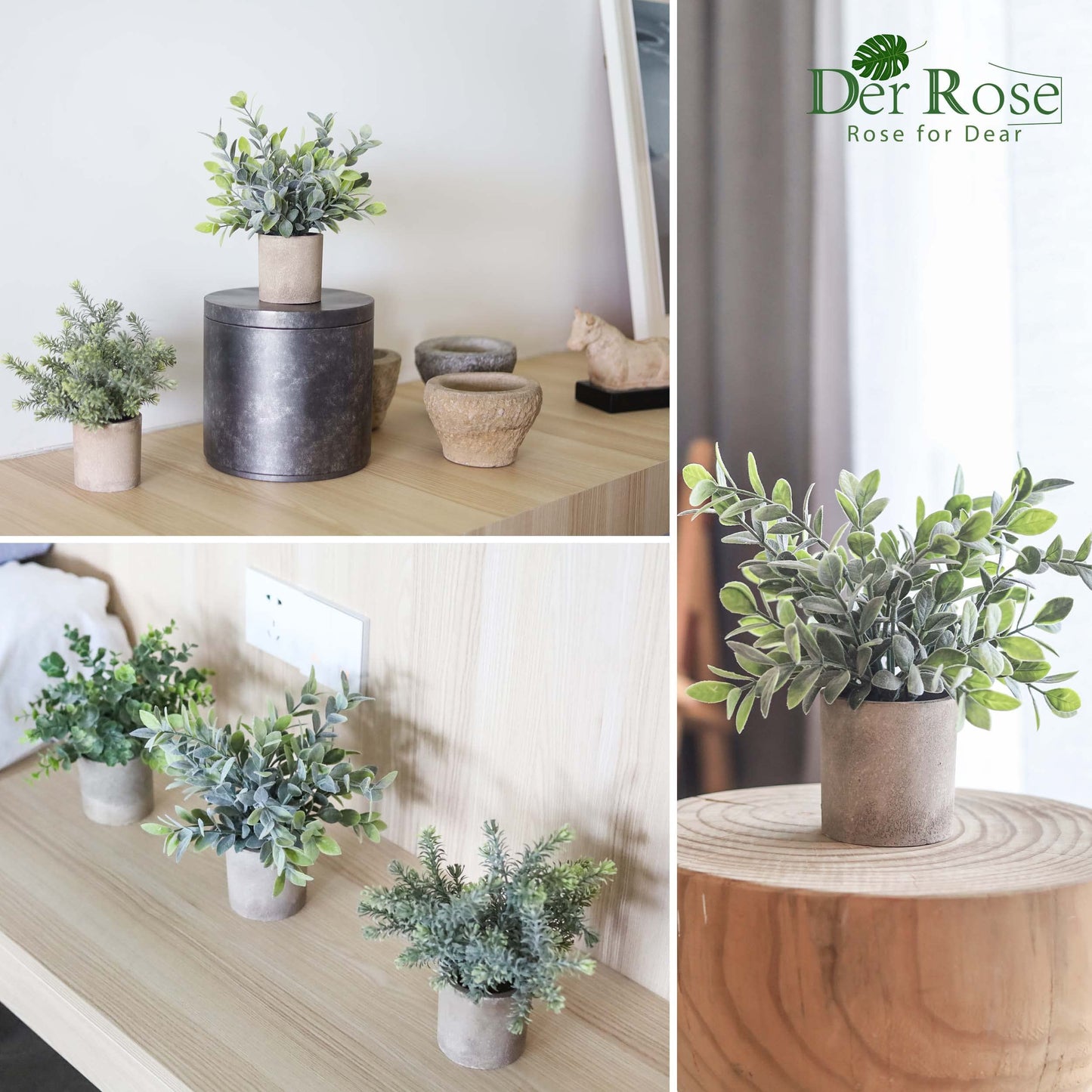Mini Potted Artificial Plants - 3 pack