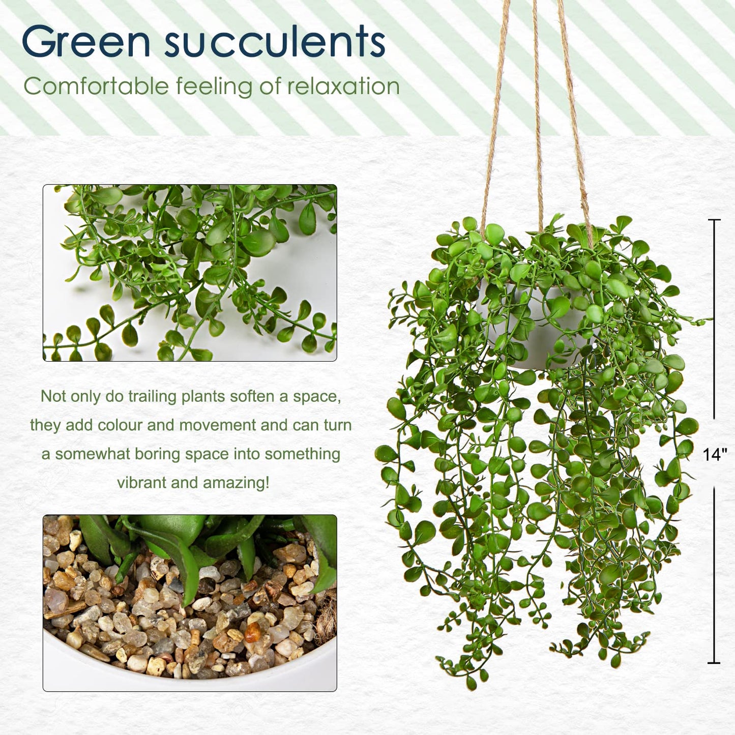 Artificial String of Pearls Hanging Plant