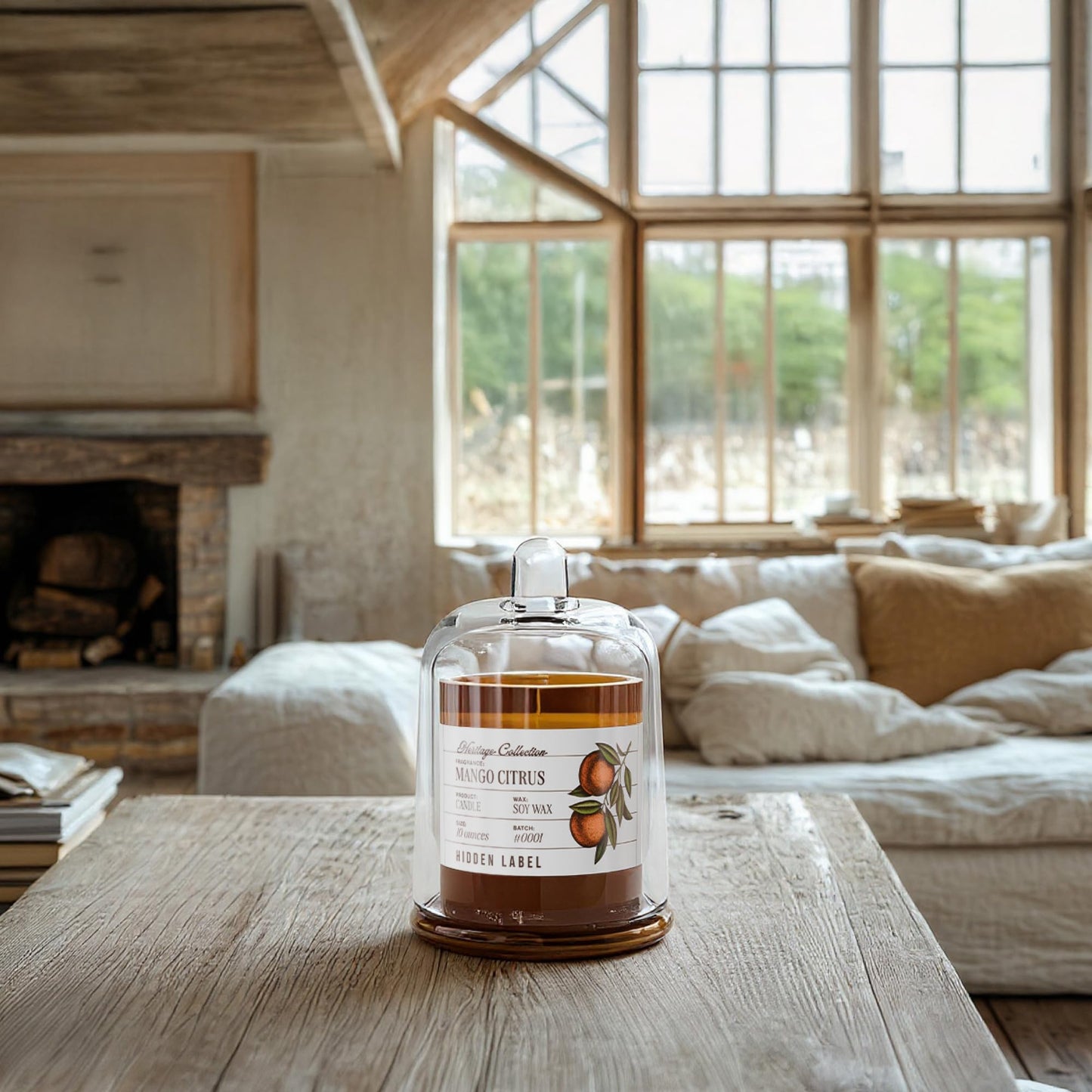 Glass Cloche Natural Soy Aromatherapy Candle