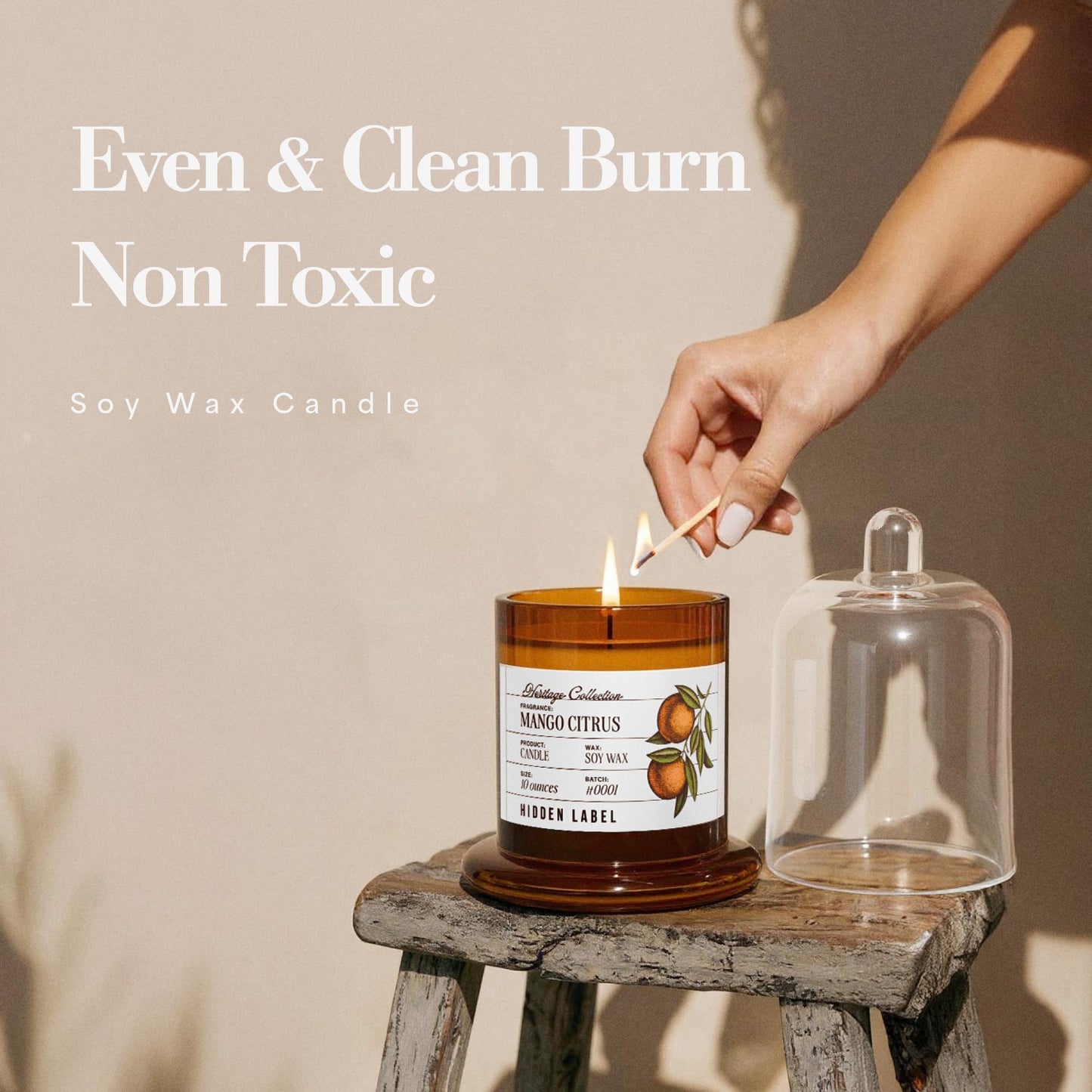 Glass Cloche Natural Soy Aromatherapy Candle