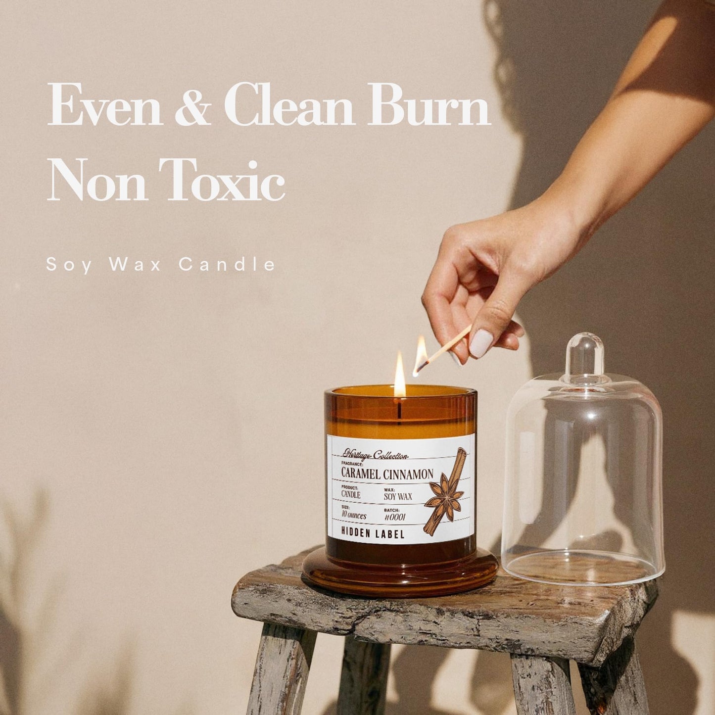 Glass Cloche Natural Soy Aromatherapy Candle