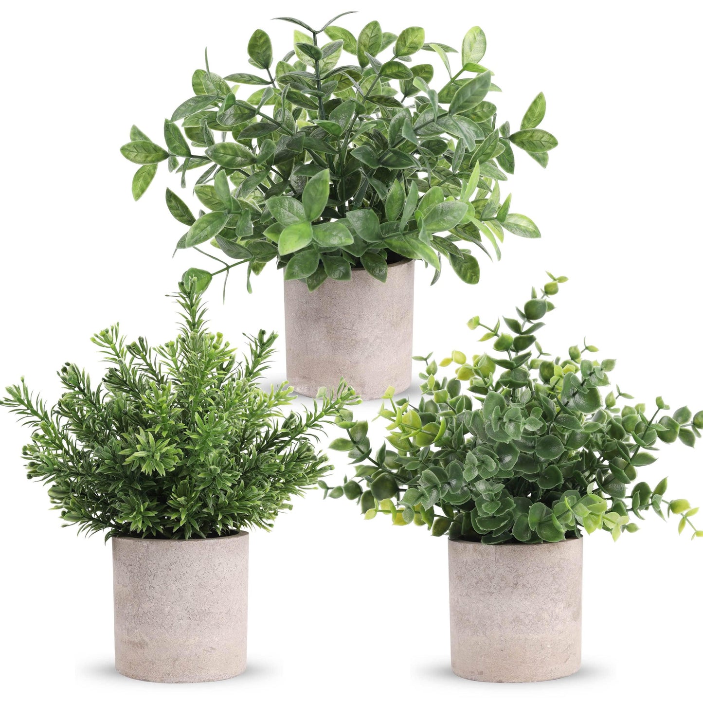 Mini Potted Artificial Plants - 3 pack