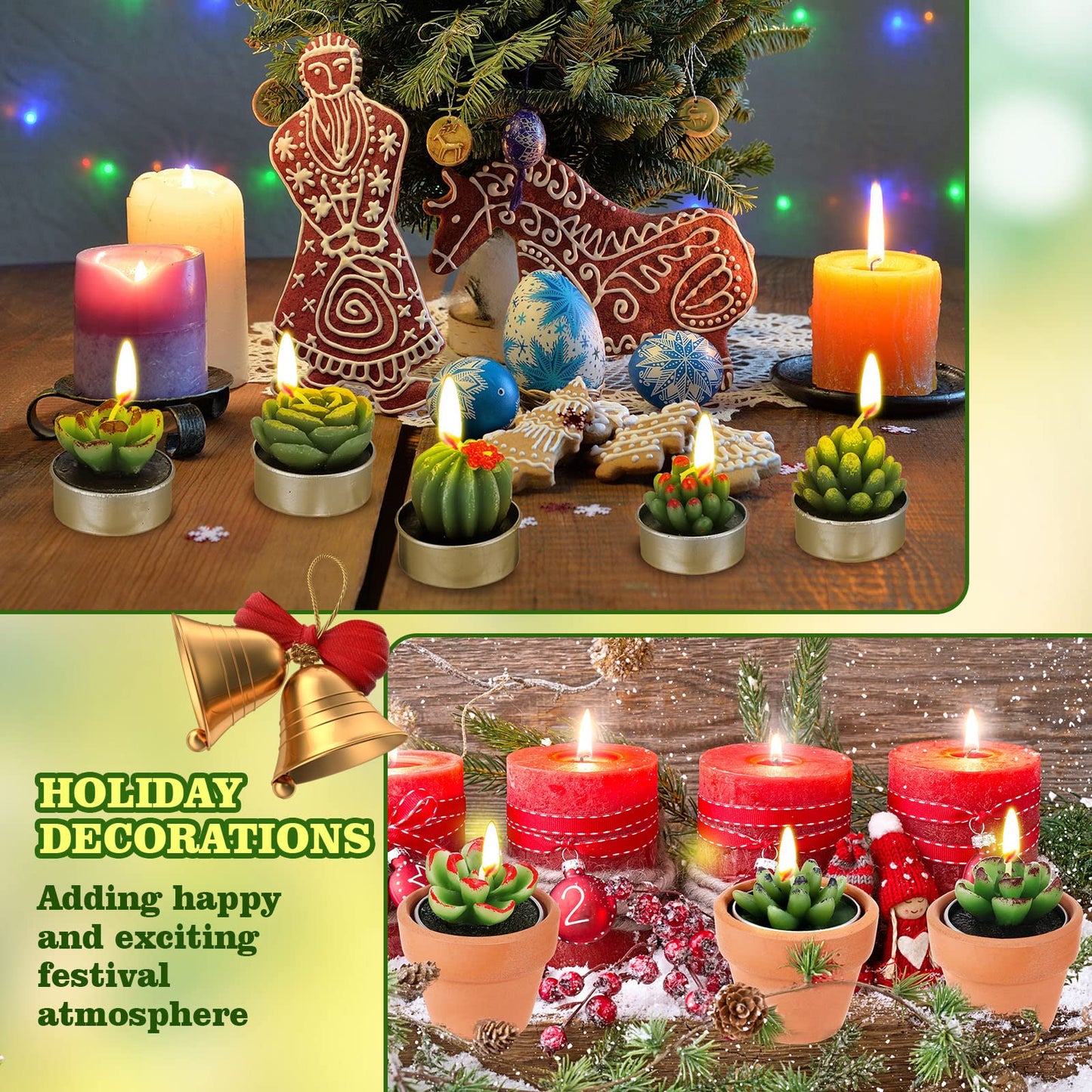 Succulent Cactus 18ea Tealight Candles