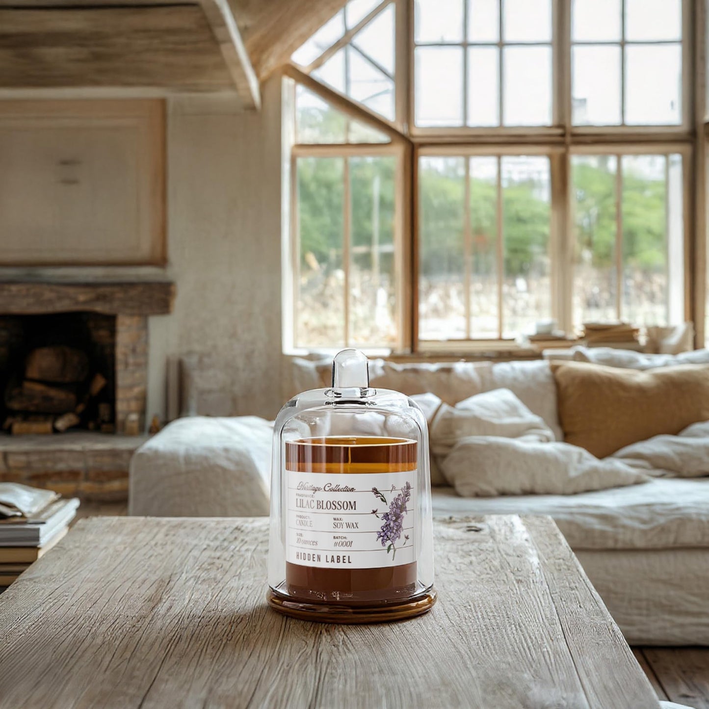 Glass Cloche Natural Soy Aromatherapy Candle