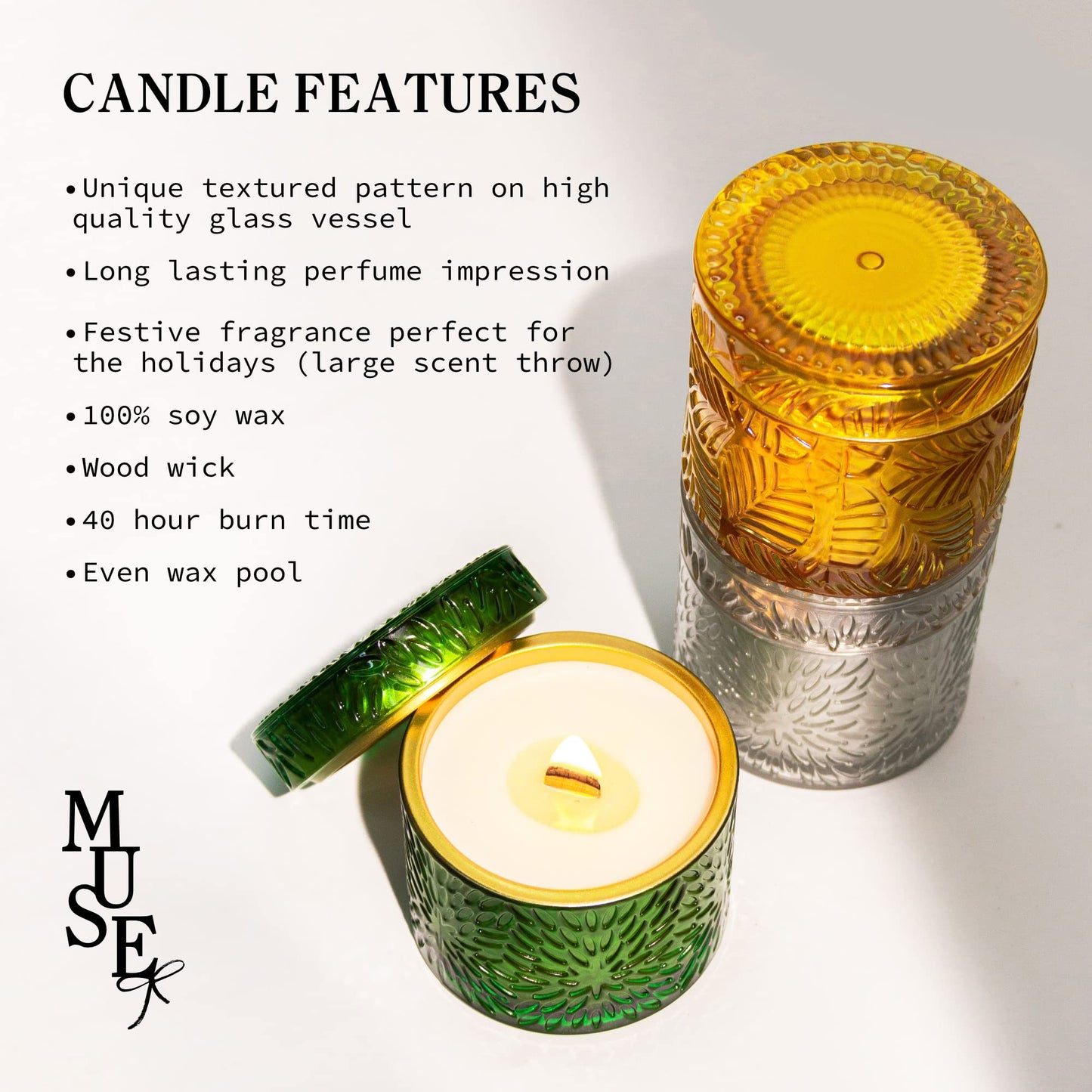 Hidden Label Wood Wick Decorative Candles